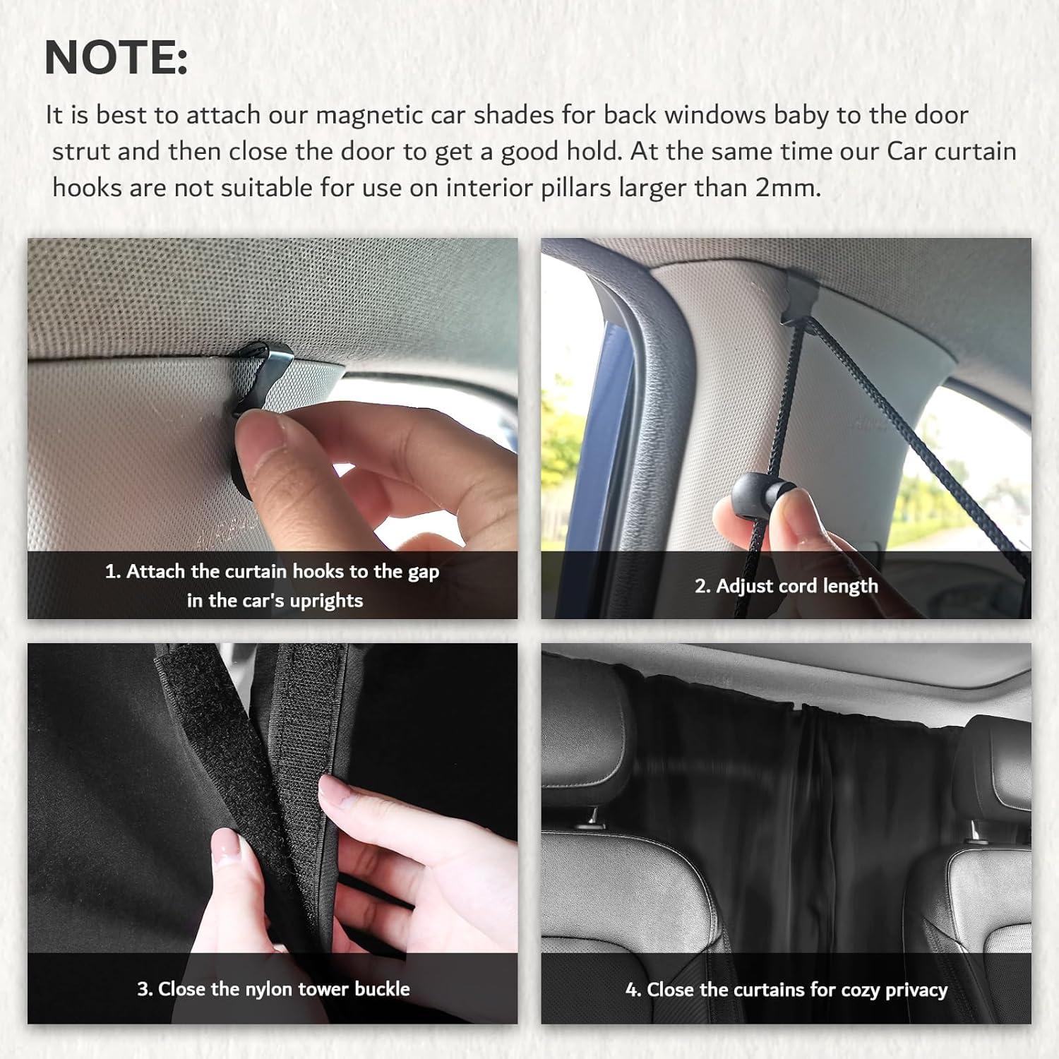 5 Sombrillas Magnéticas para Ventanas de Auto YGDMD - Oscurecimiento y Privacidad