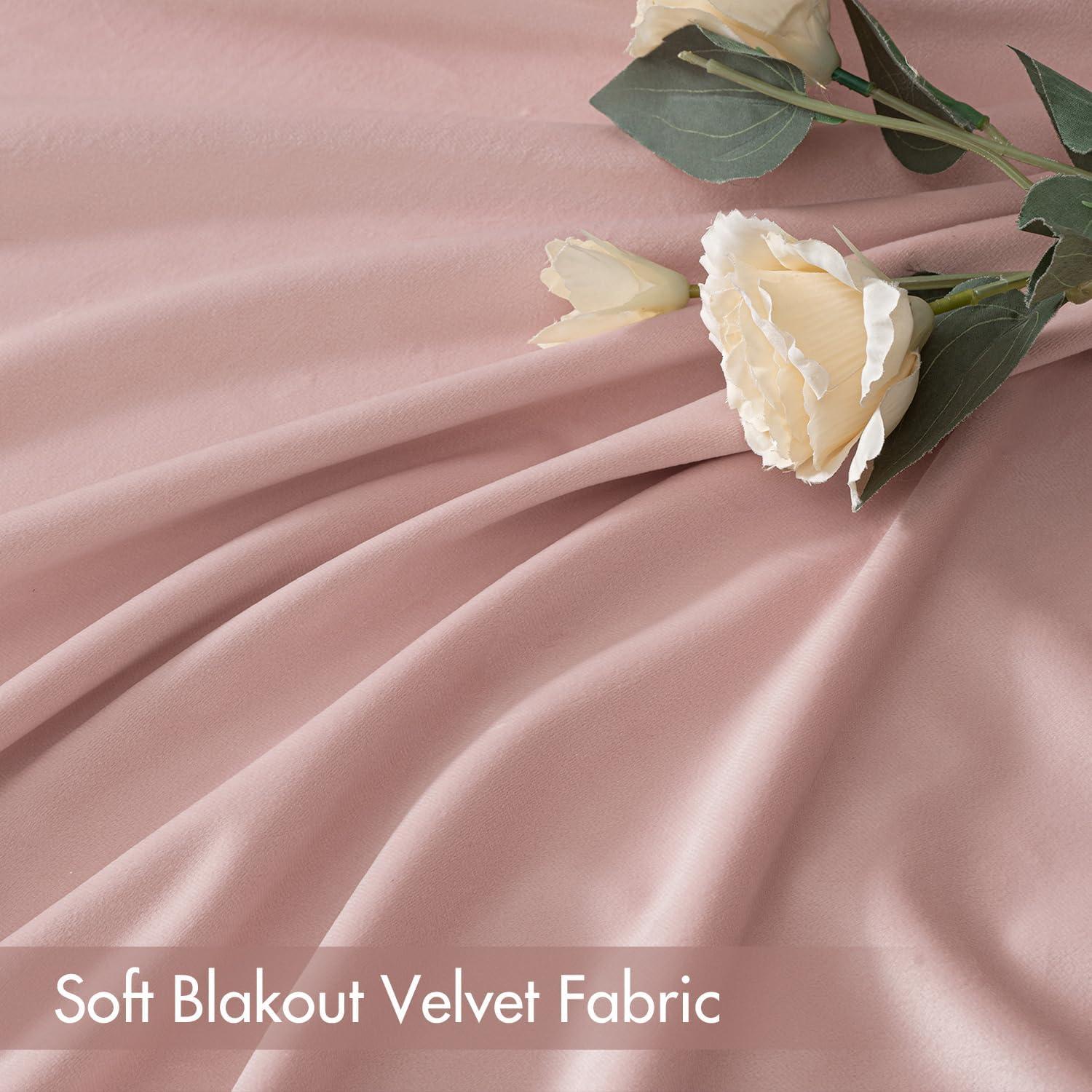 Cortinas de Terciopelo Rosa Bebé MIULEE 132x213 cm Aislantes