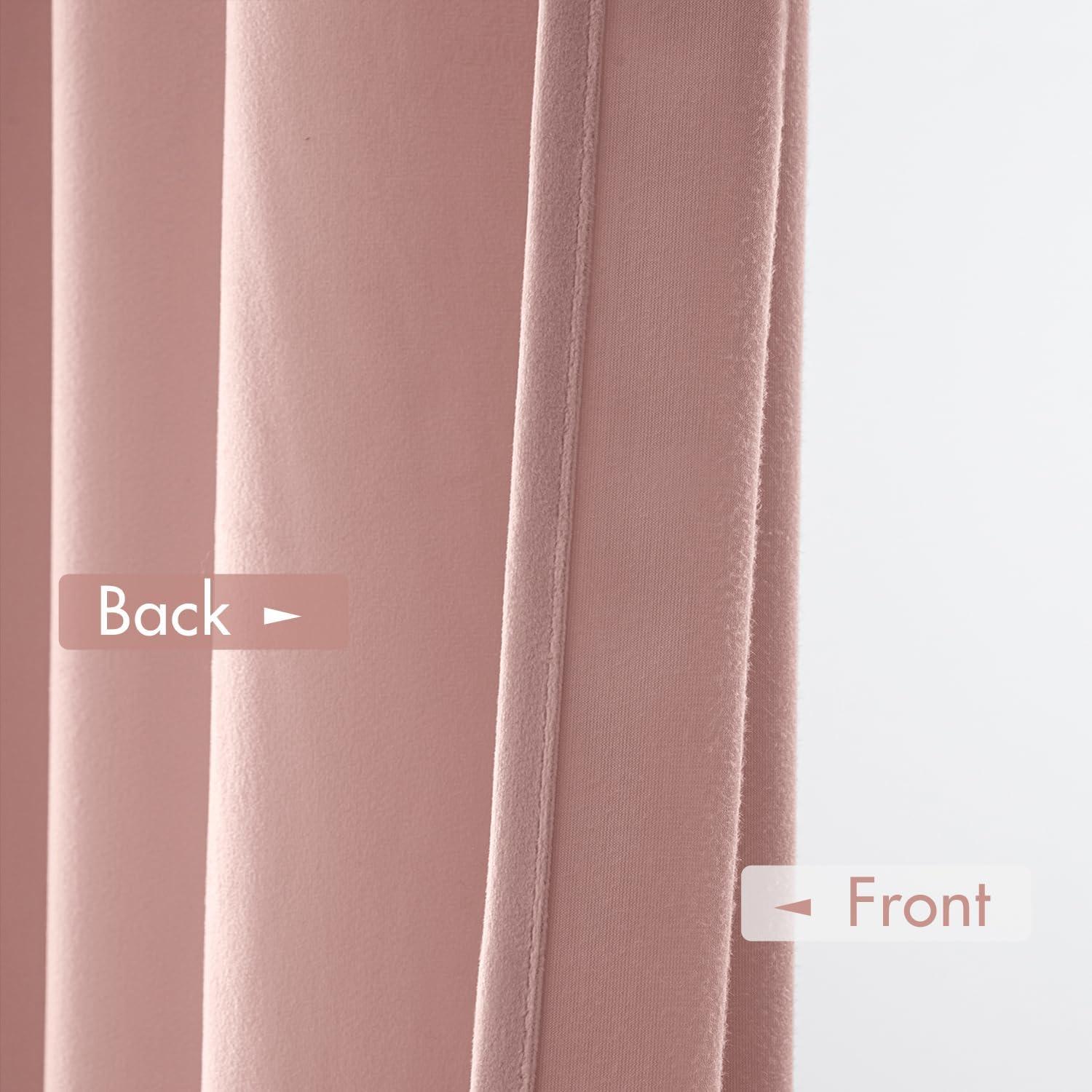 Cortinas de Terciopelo Rosa Bebé MIULEE 132x213 cm Aislantes