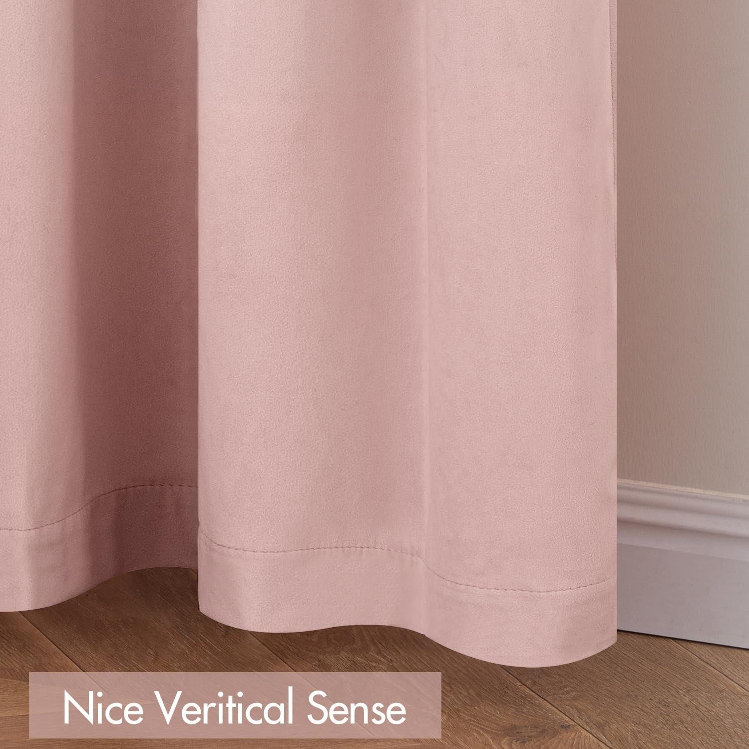 Cortinas de Terciopelo Rosa Bebé MIULEE 132x213 cm Aislantes