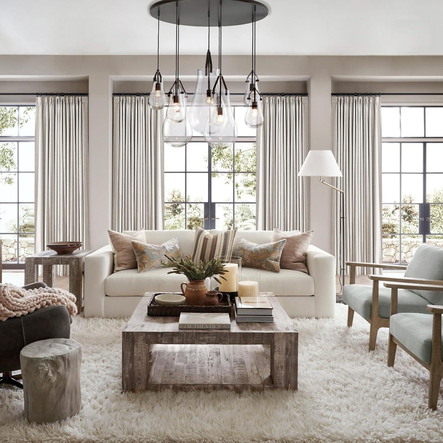 Cortinas Opacas Topfinel 100% Lino 40x80" Pack de 2 Color Natural