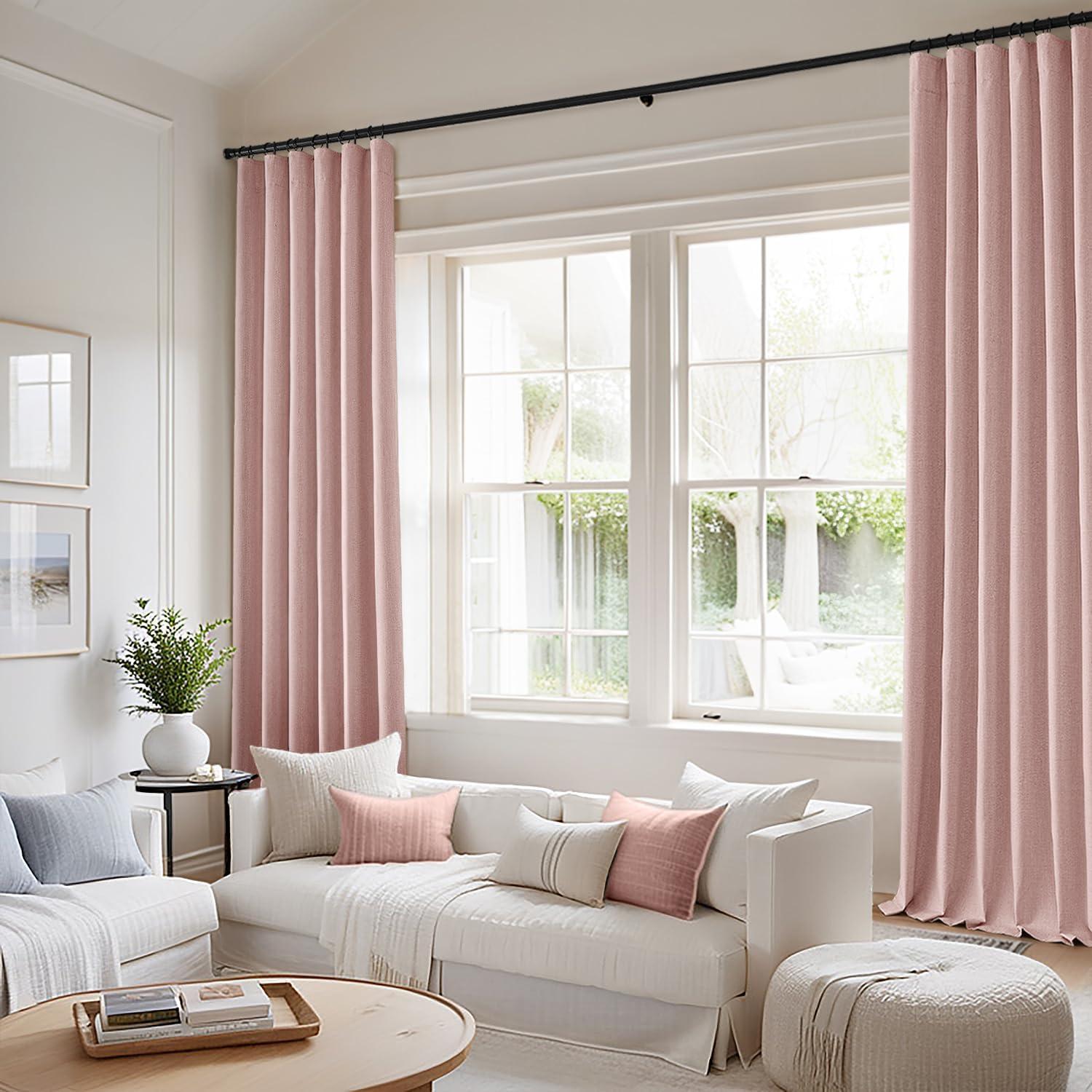 Cortinas Opacas MIULEE 2 Paneles 50x96 Pulgadas Rosa Bebé