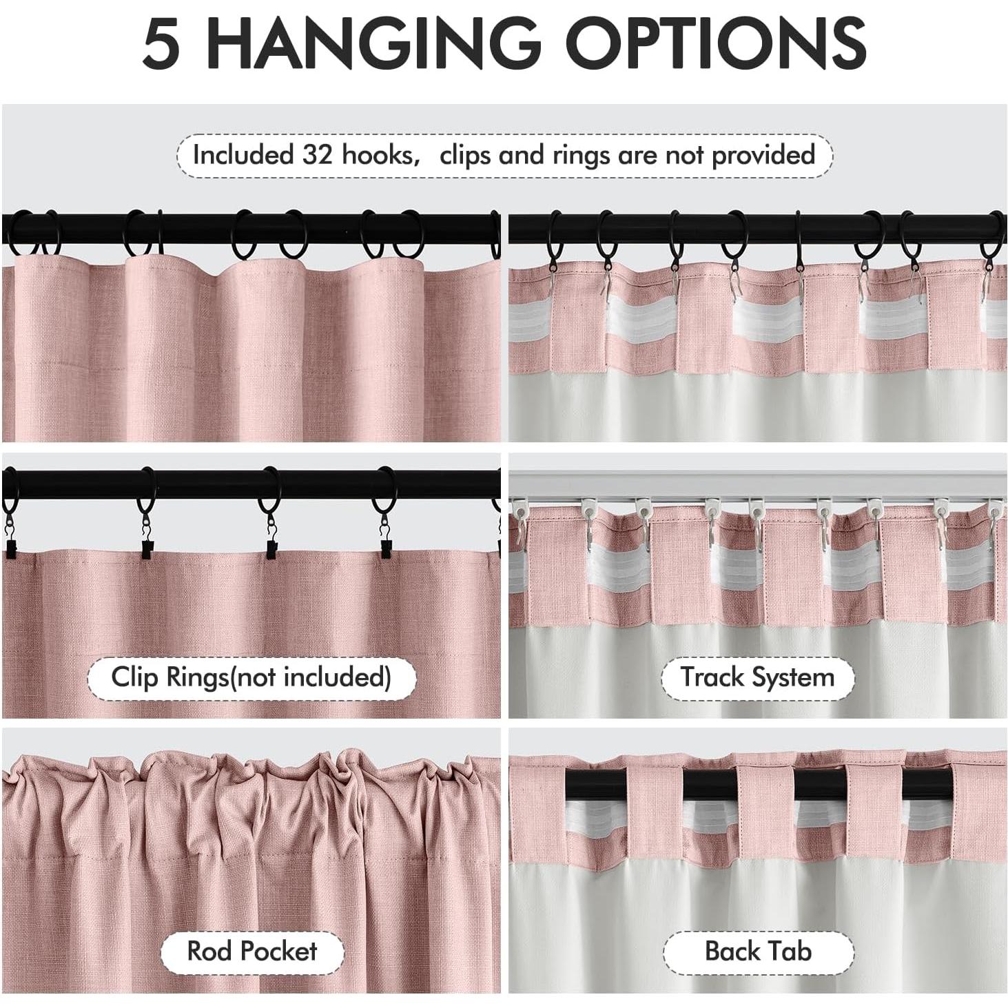 Cortinas Opacas MIULEE 2 Paneles 50x96 Pulgadas Rosa Bebé