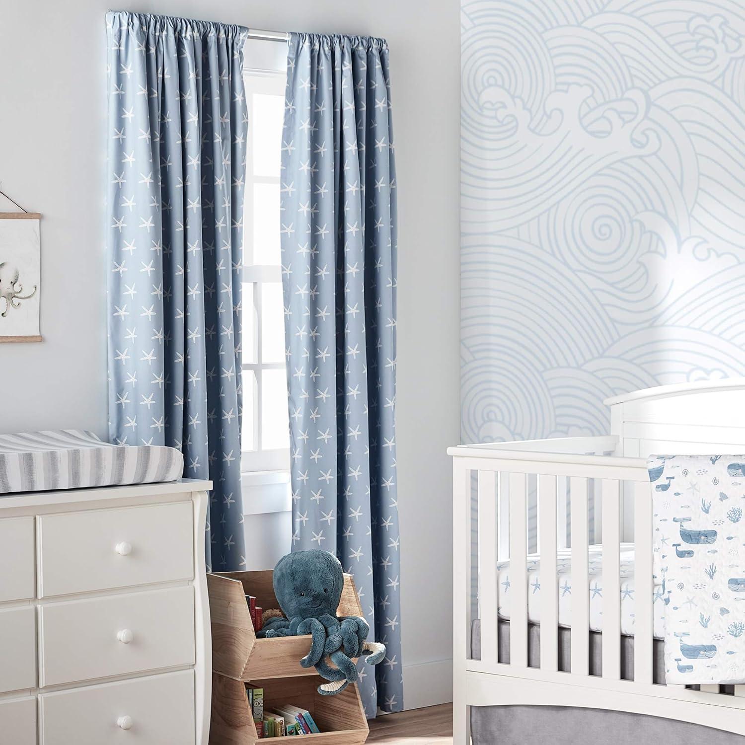 Cortina Blackout Lush Decor Bebé Estrella de Mar Azul 132x213cm