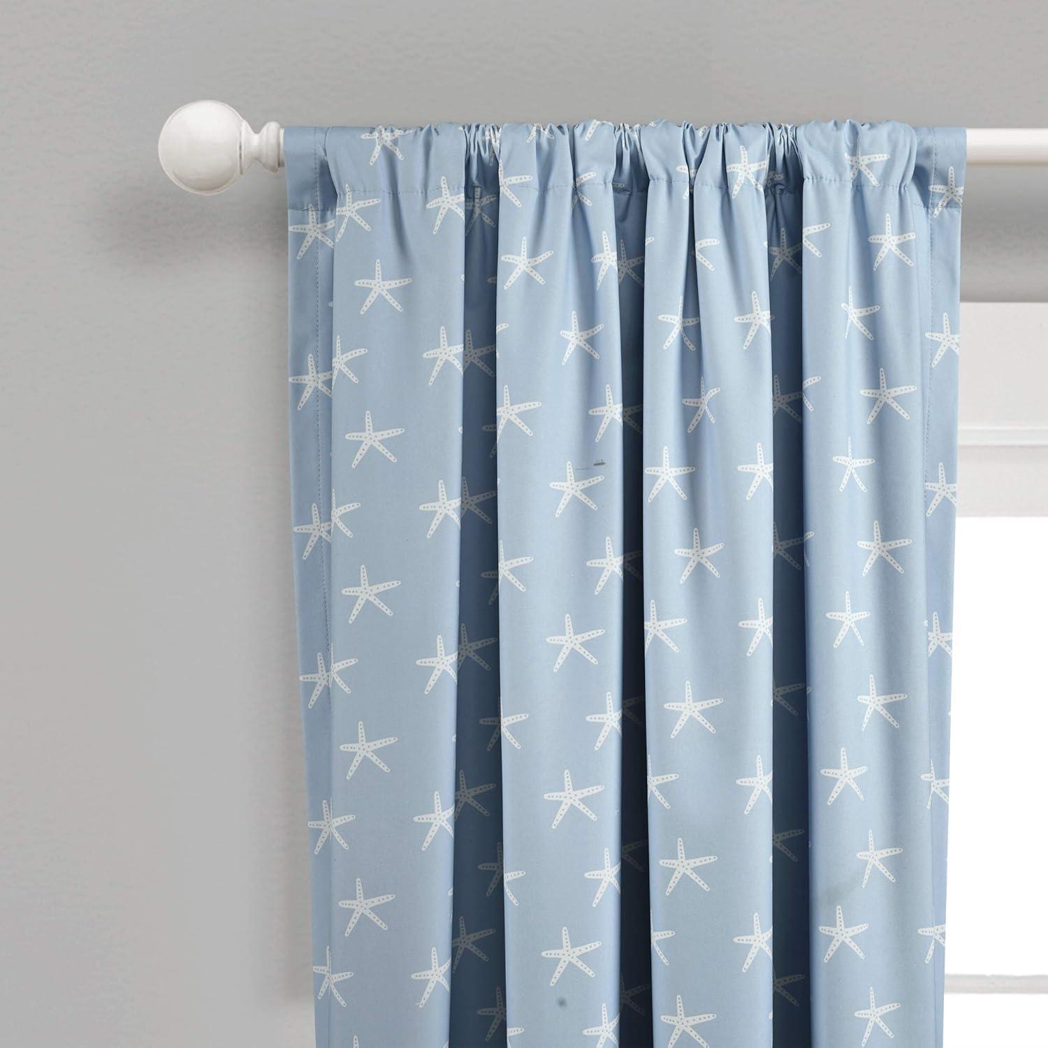 Cortina Blackout Lush Decor Bebé Estrella de Mar Azul 132x213cm