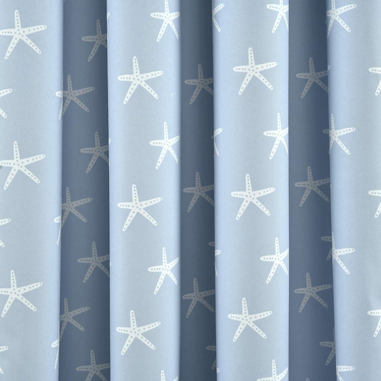 Cortina Blackout Lush Decor Bebé Estrella de Mar Azul 132x213cm