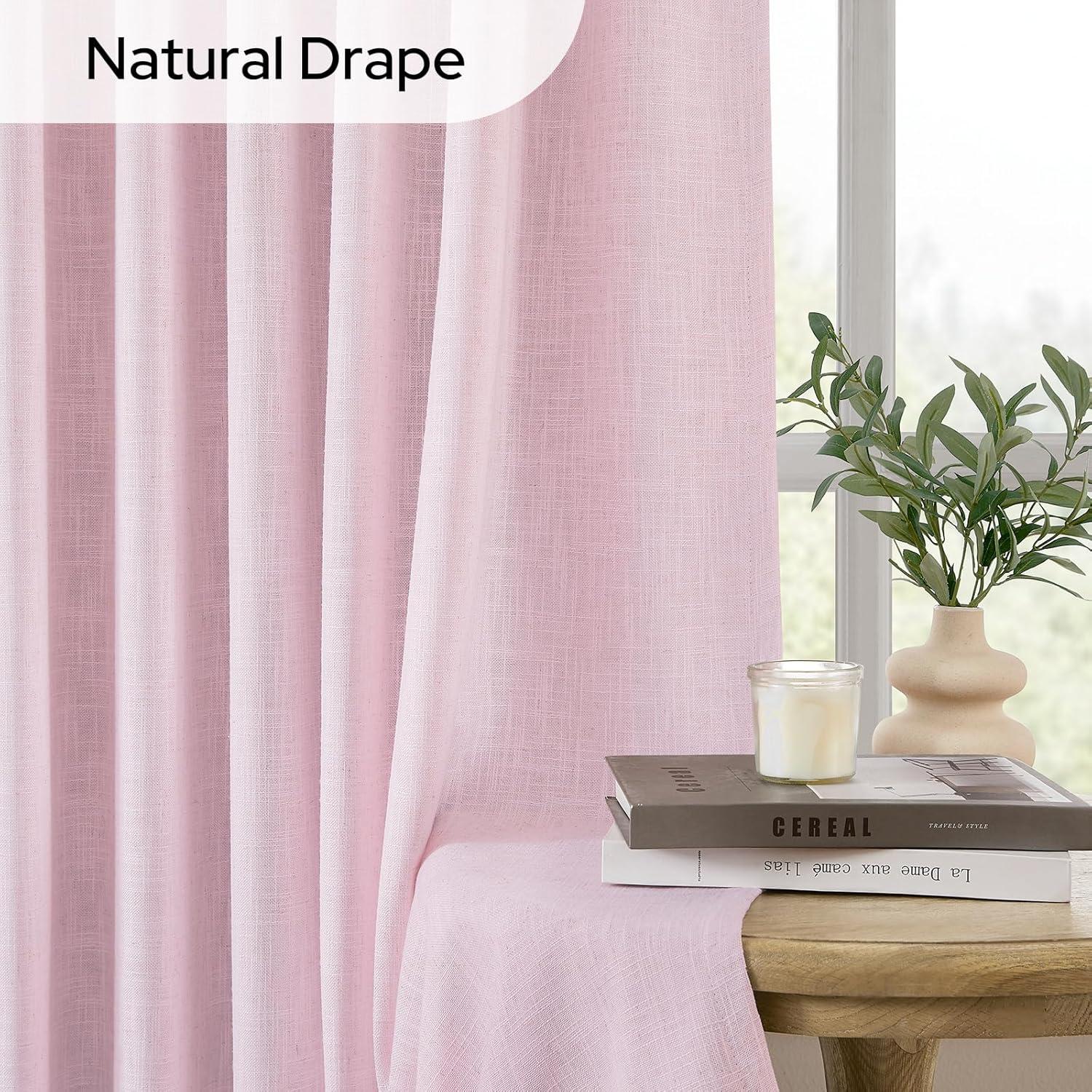 Cortinas Plisadas Opacas HOMEIDEAS Rosa Claro 2 Paneles 100% Luz