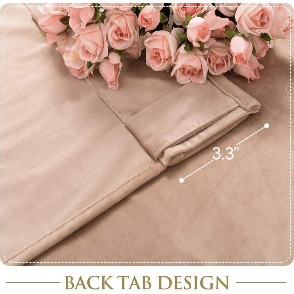 Cortinas de Terciopelo Beige StangH 132x243 cm - 2 Piezas