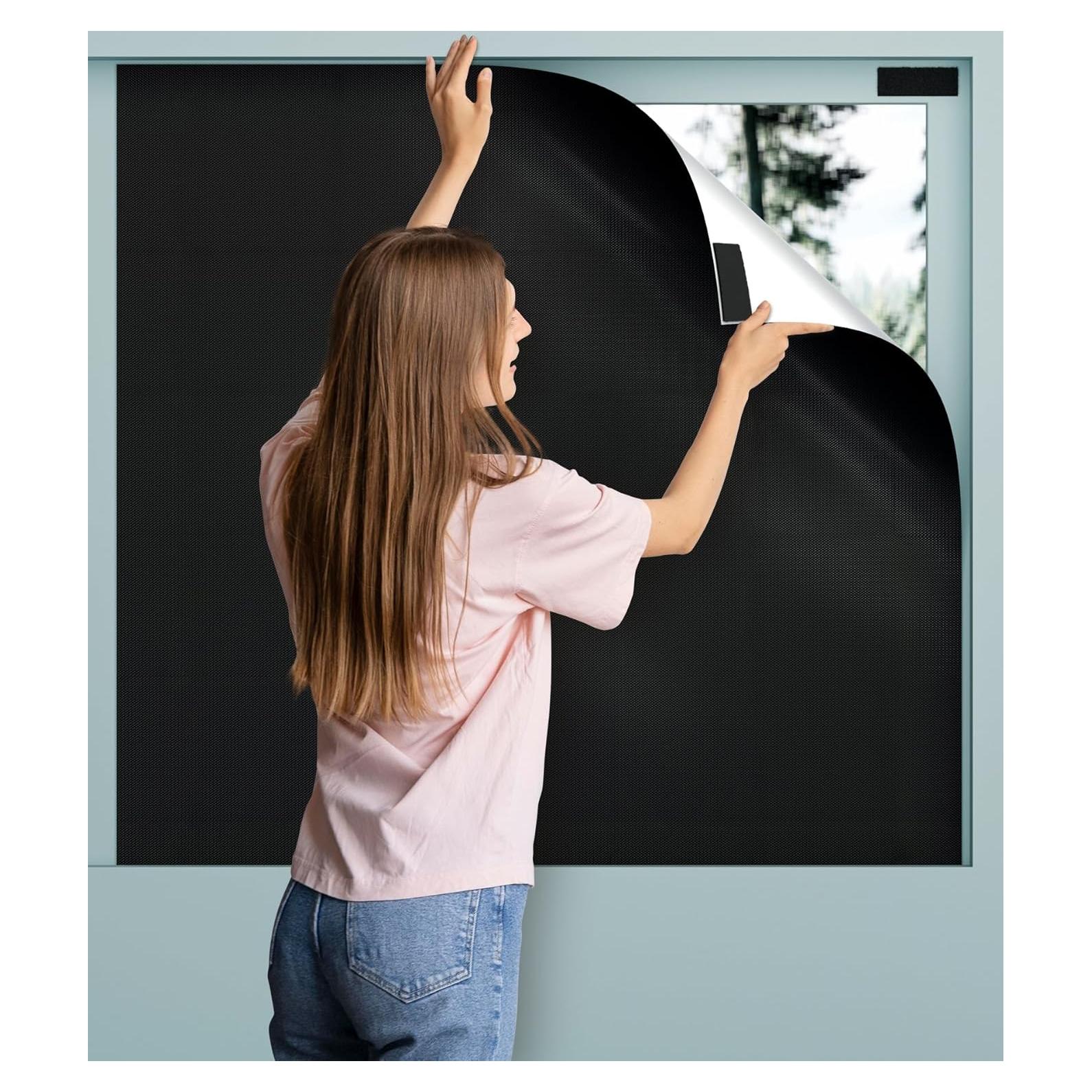 Cortinas Opacas Portátiles REDRICE 150x145 cm Sin Taladro