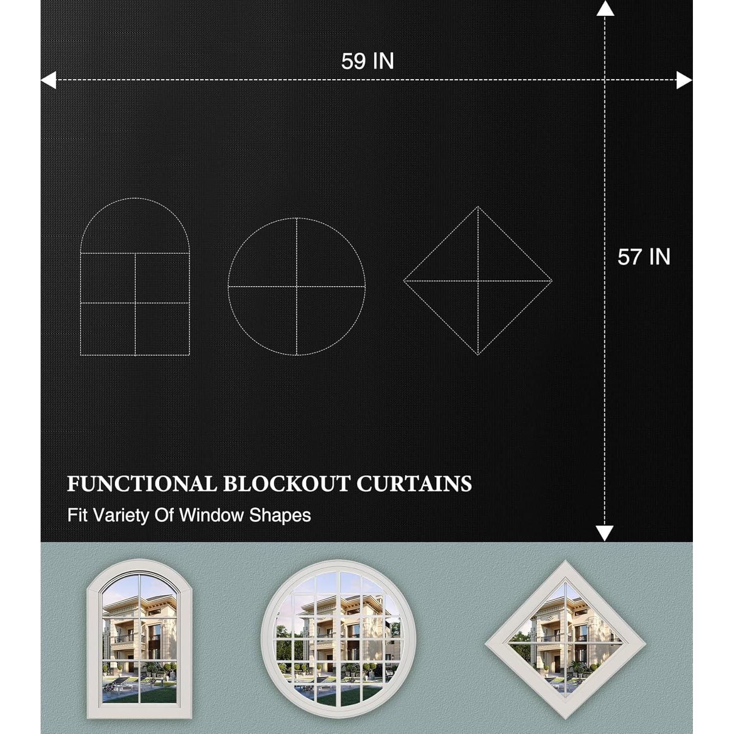 Cortinas Opacas Portátiles REDRICE 150x145 cm Sin Taladro