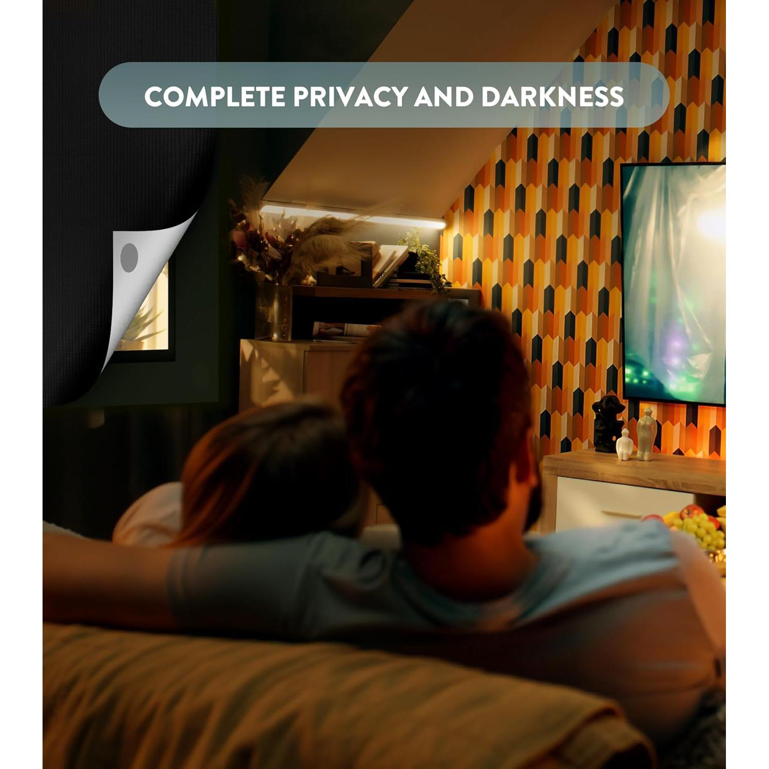 Cortinas Opacas Portátiles REDRICE 150x145 cm Sin Taladro