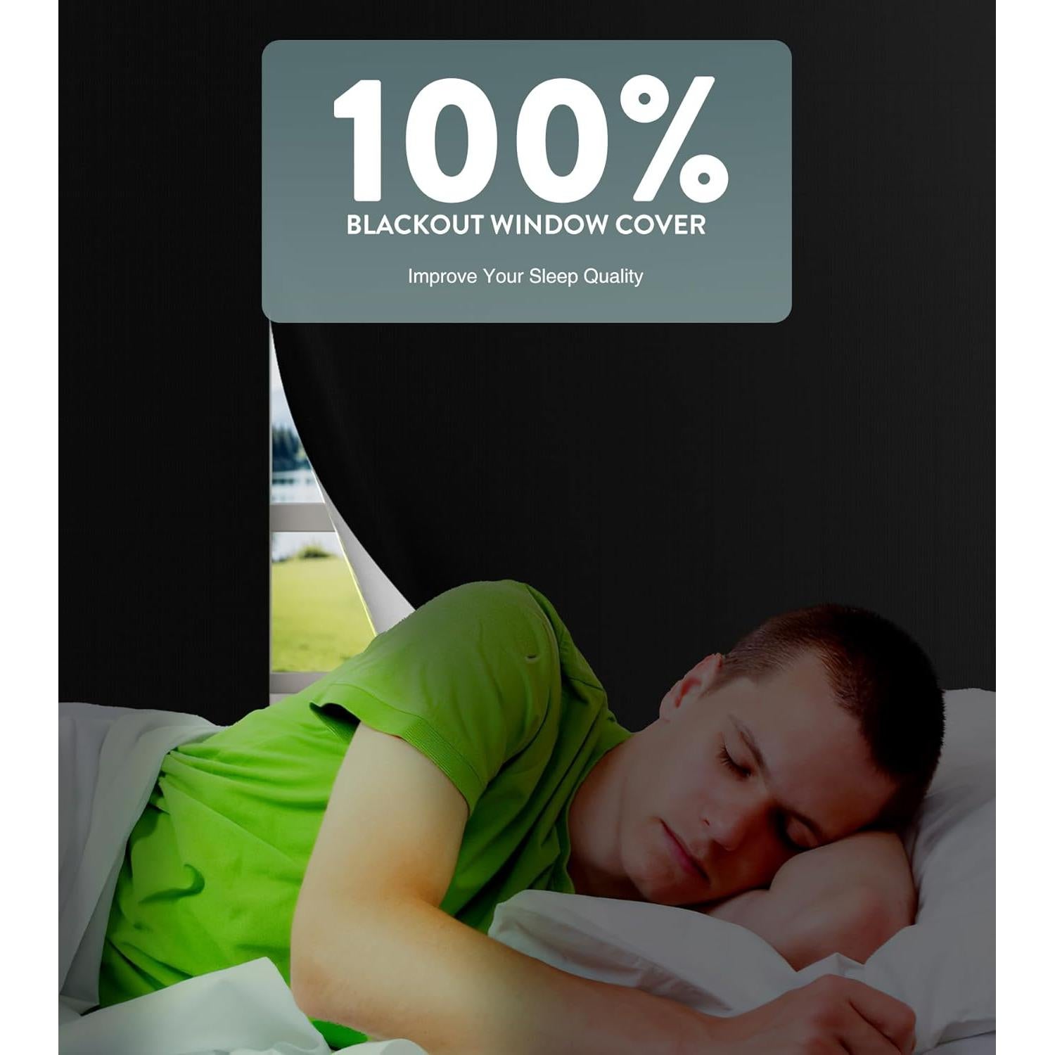 Cortinas Opacas Portátiles REDRICE 150x145 cm Sin Taladro