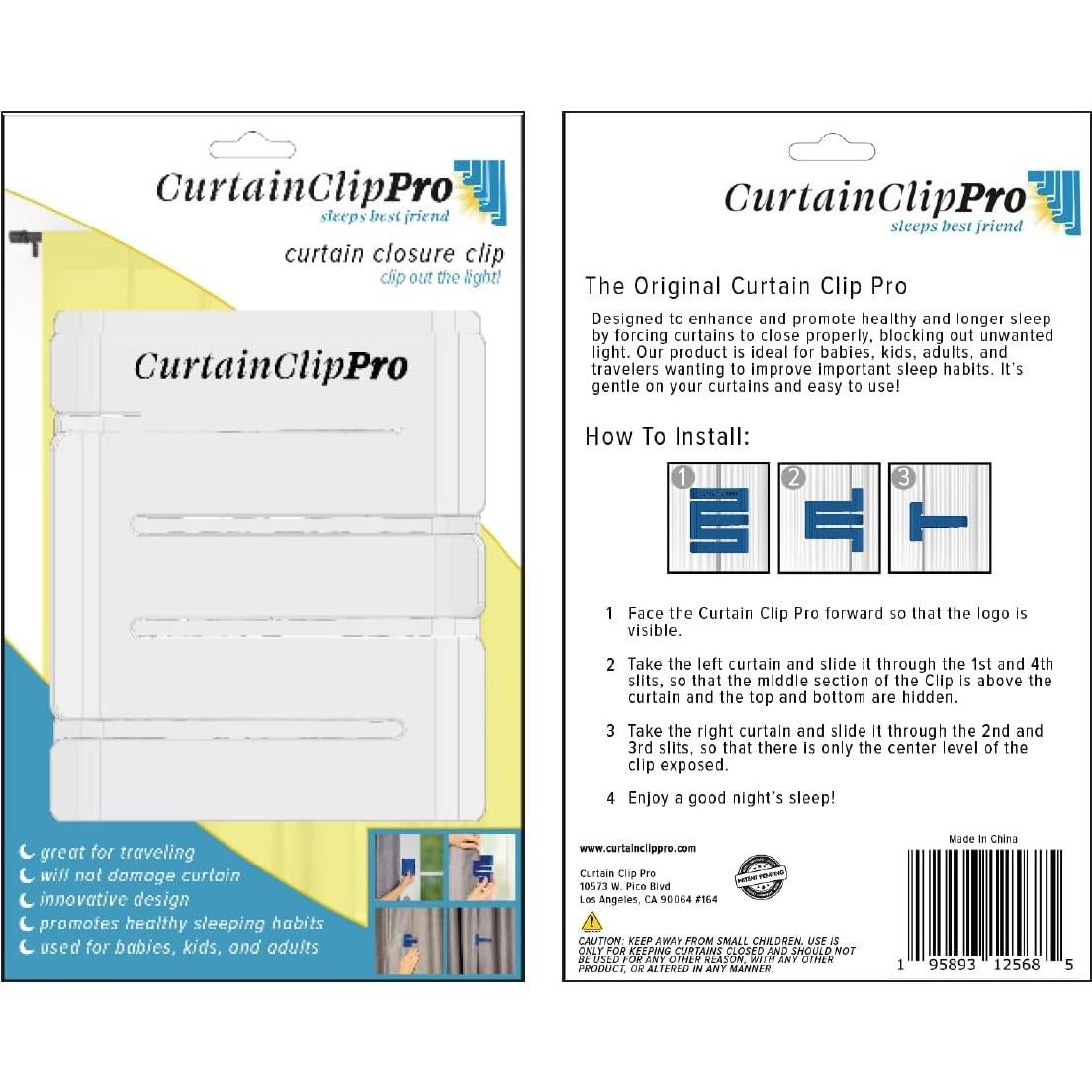 Clip de Cortina Pro Genérico Blackout Blanco - Pack de 2