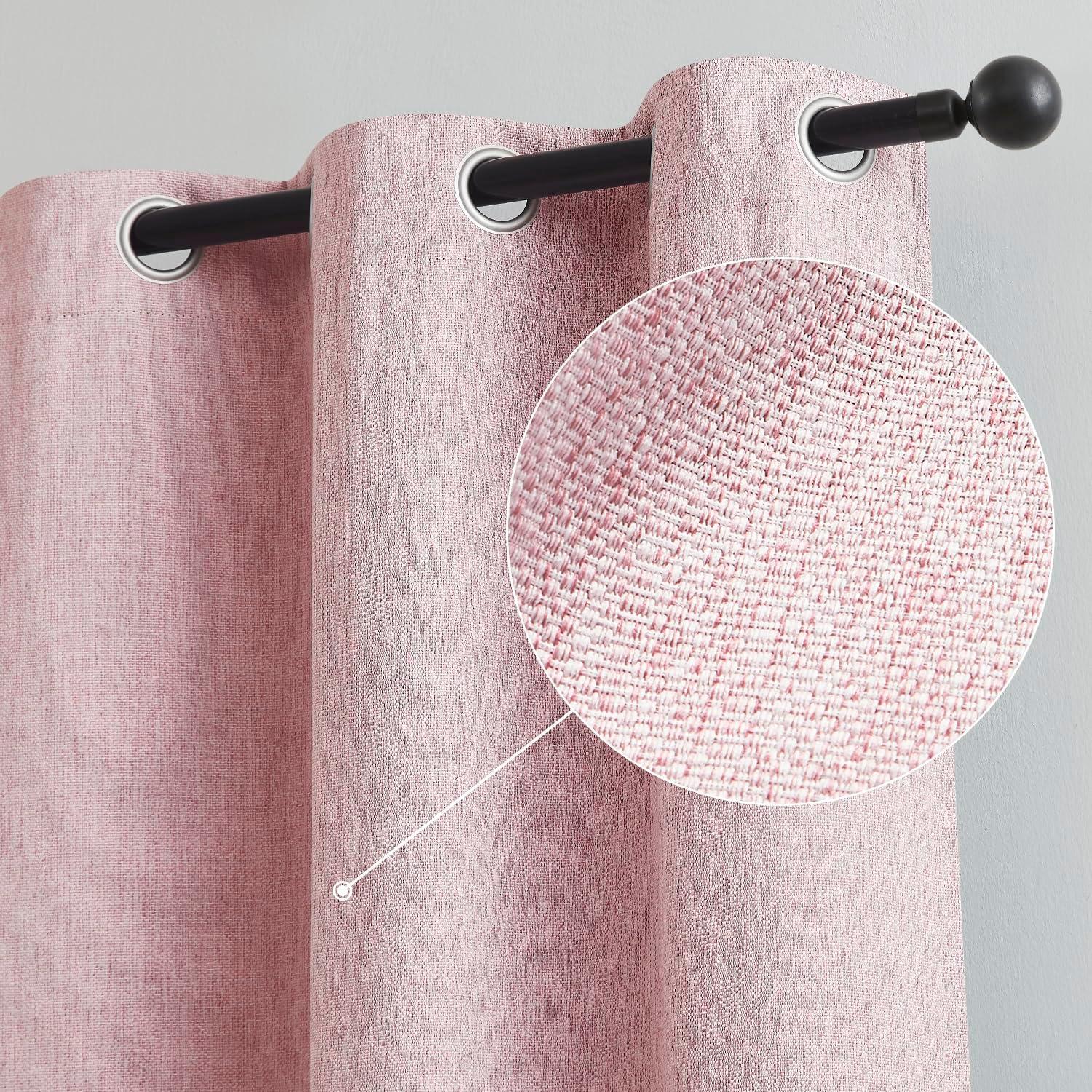 Cortinas Blackout Rosa Bebé Treatmentex 100% Poliéster 40x63