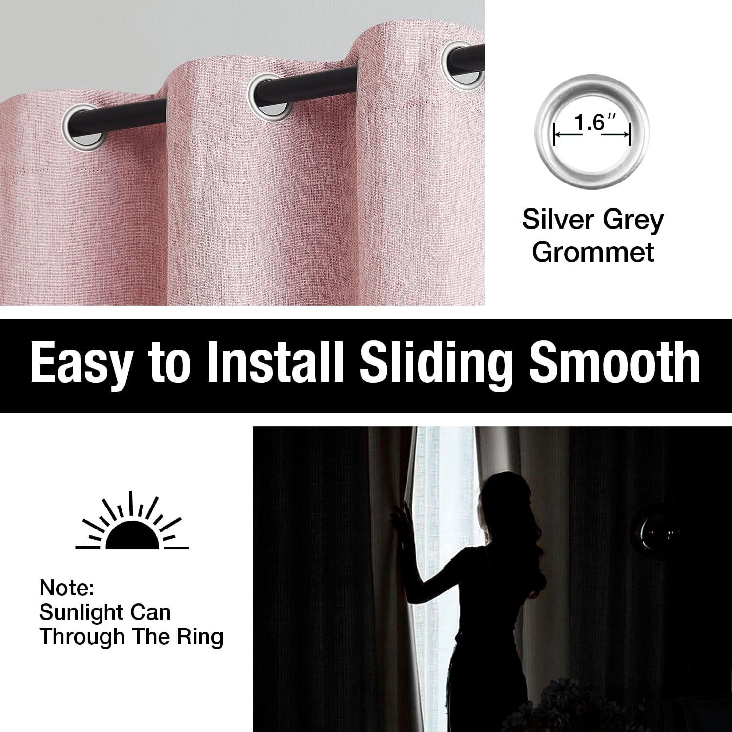 Cortinas Blackout Rosa Bebé Treatmentex 100% Poliéster 40x63