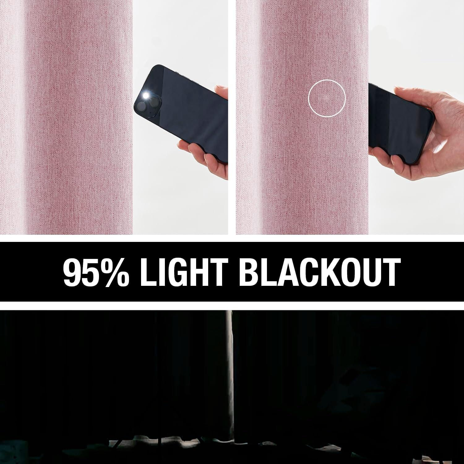 Cortinas Blackout Rosa Bebé Treatmentex 100% Poliéster 40x63