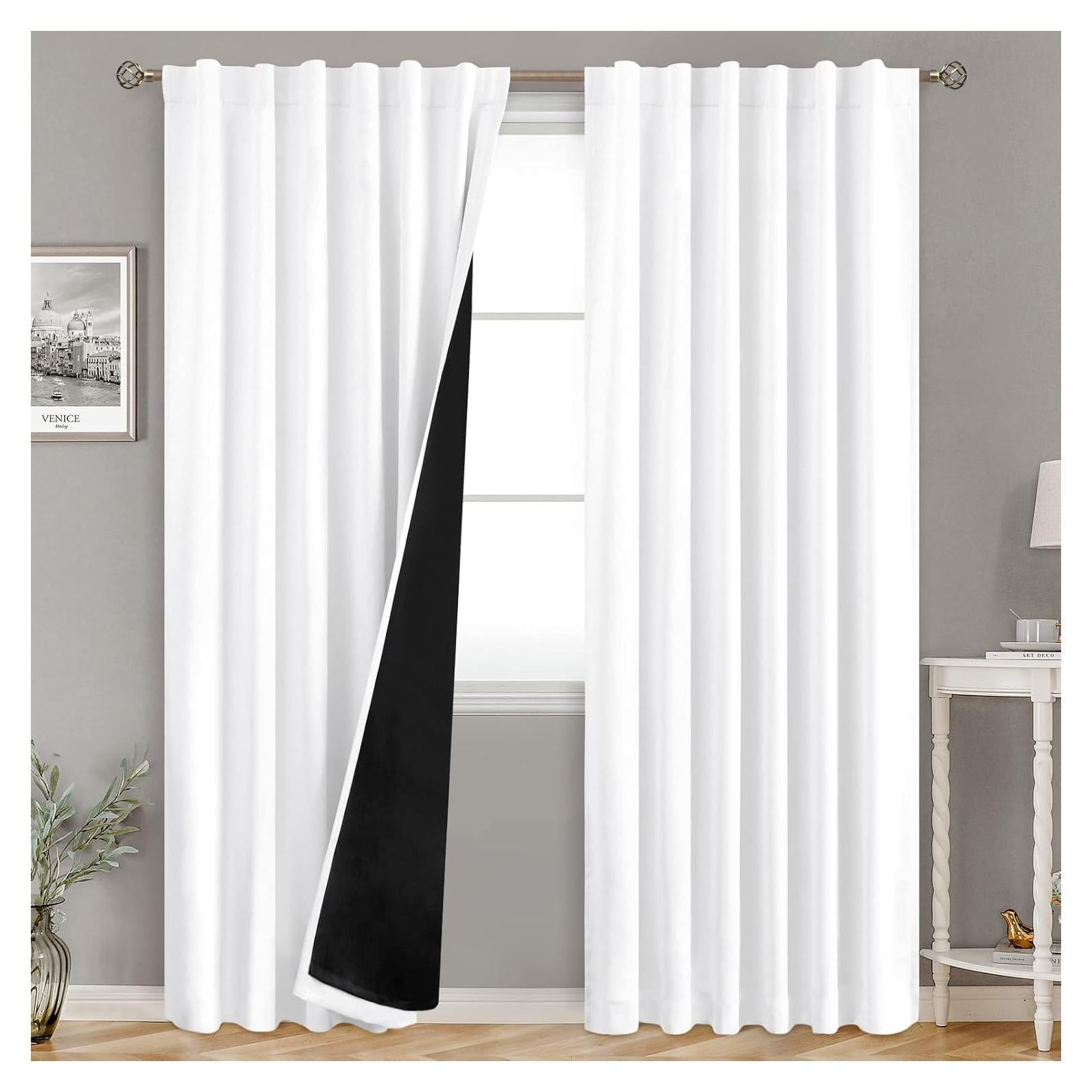 Cortinas BGment 100% Blackout 2 Paneles 52x84 Blanco