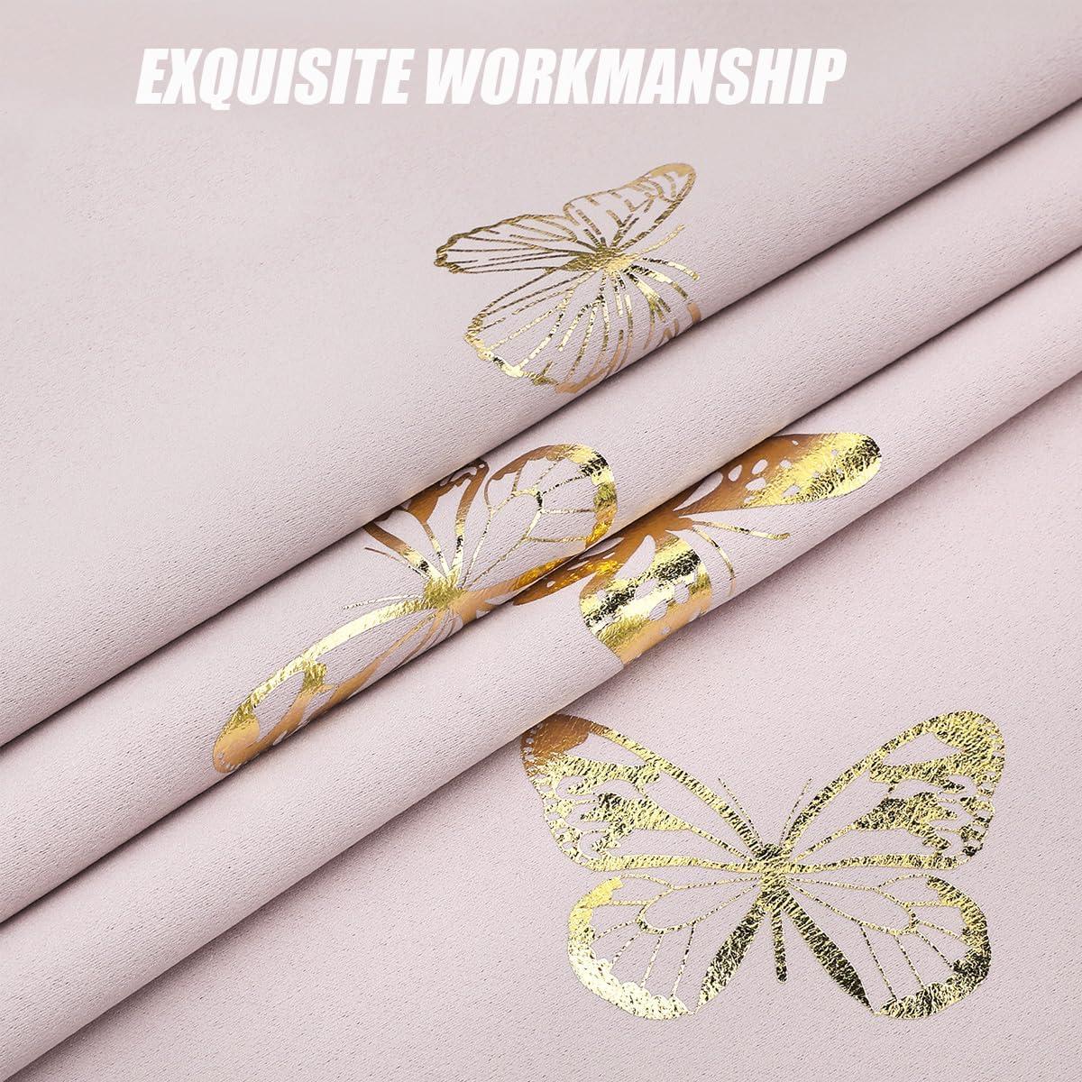 Cortinas Opacas de Mariposa Rosa Jubilantex 2 Paneles 132x137 cm