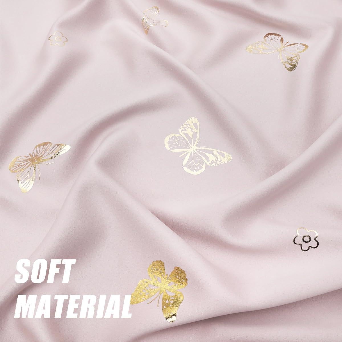 Cortinas Opacas de Mariposa Rosa Jubilantex 2 Paneles 132x137 cm