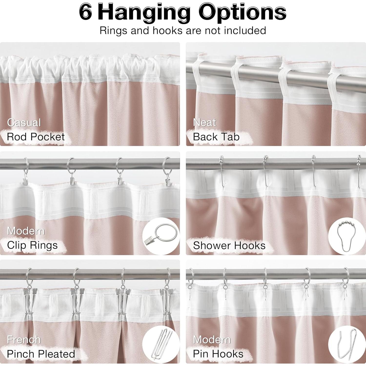 Cortinas Opacas Rosa Bebé 52" x 95" Treatmentex - 2 Paneles