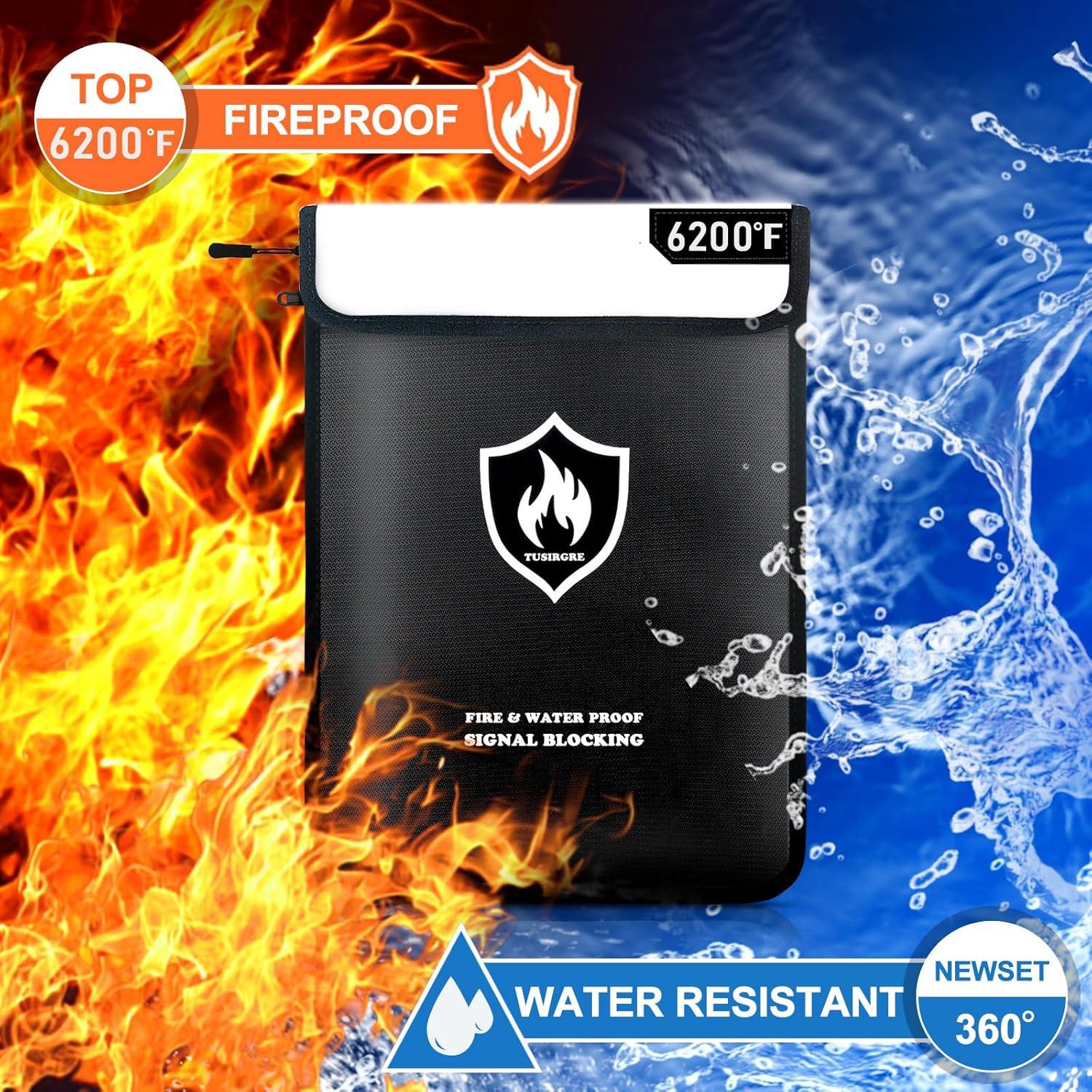 Bolsa Ignífuga Tusirgre 41x28 cm Resistente al Agua RFID