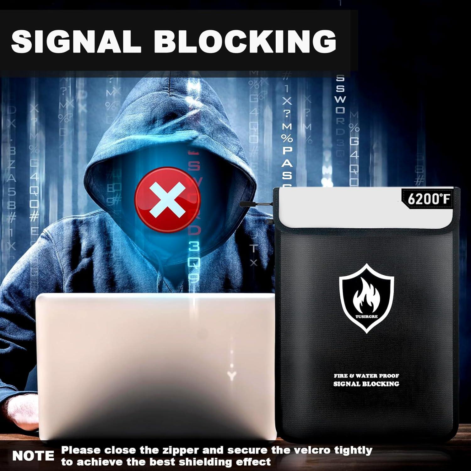 Bolsa Ignífuga Tusirgre 41x28 cm Resistente al Agua RFID