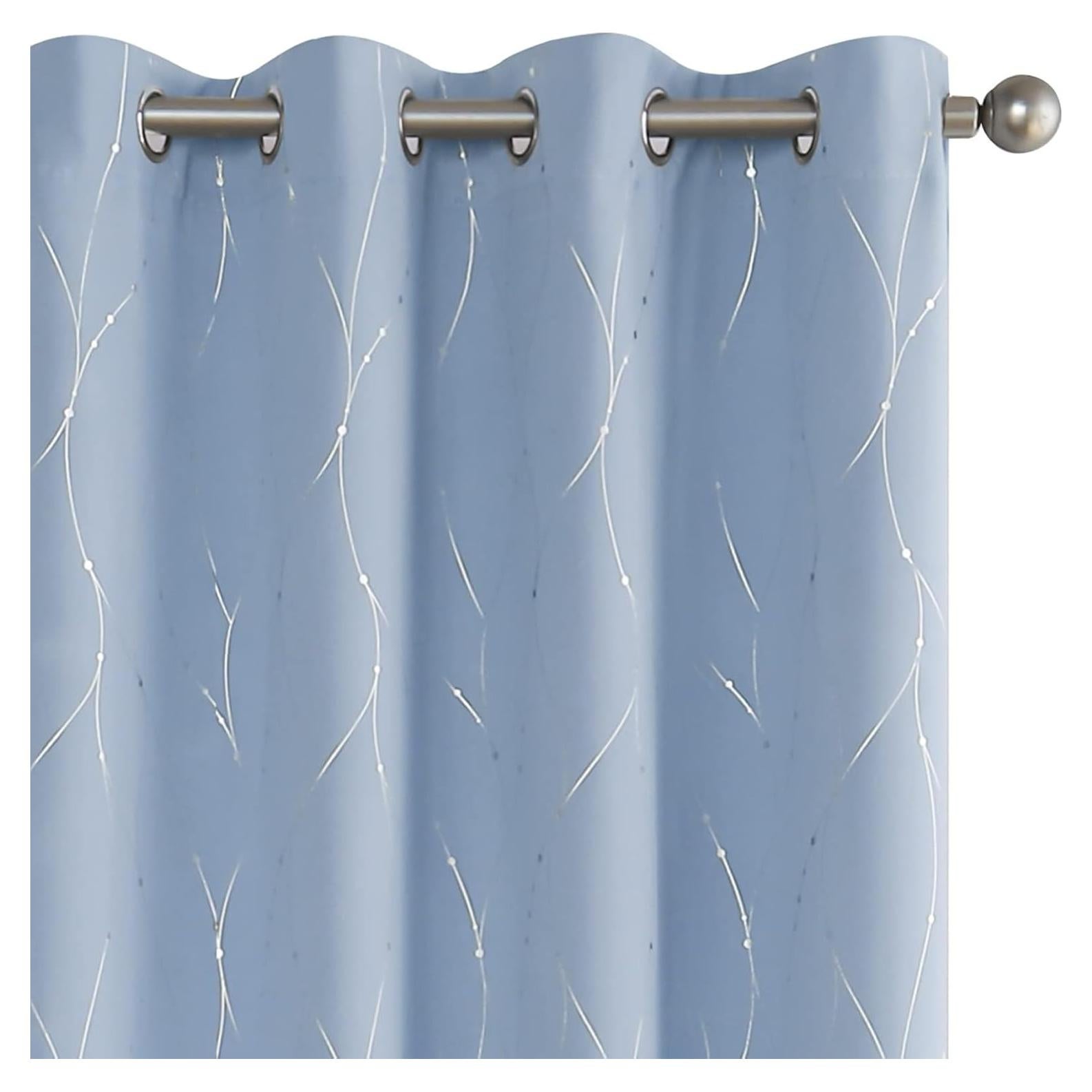 Cortinas Blackout BUHUA 2 Paneles 132x160 cm Azul Bebé