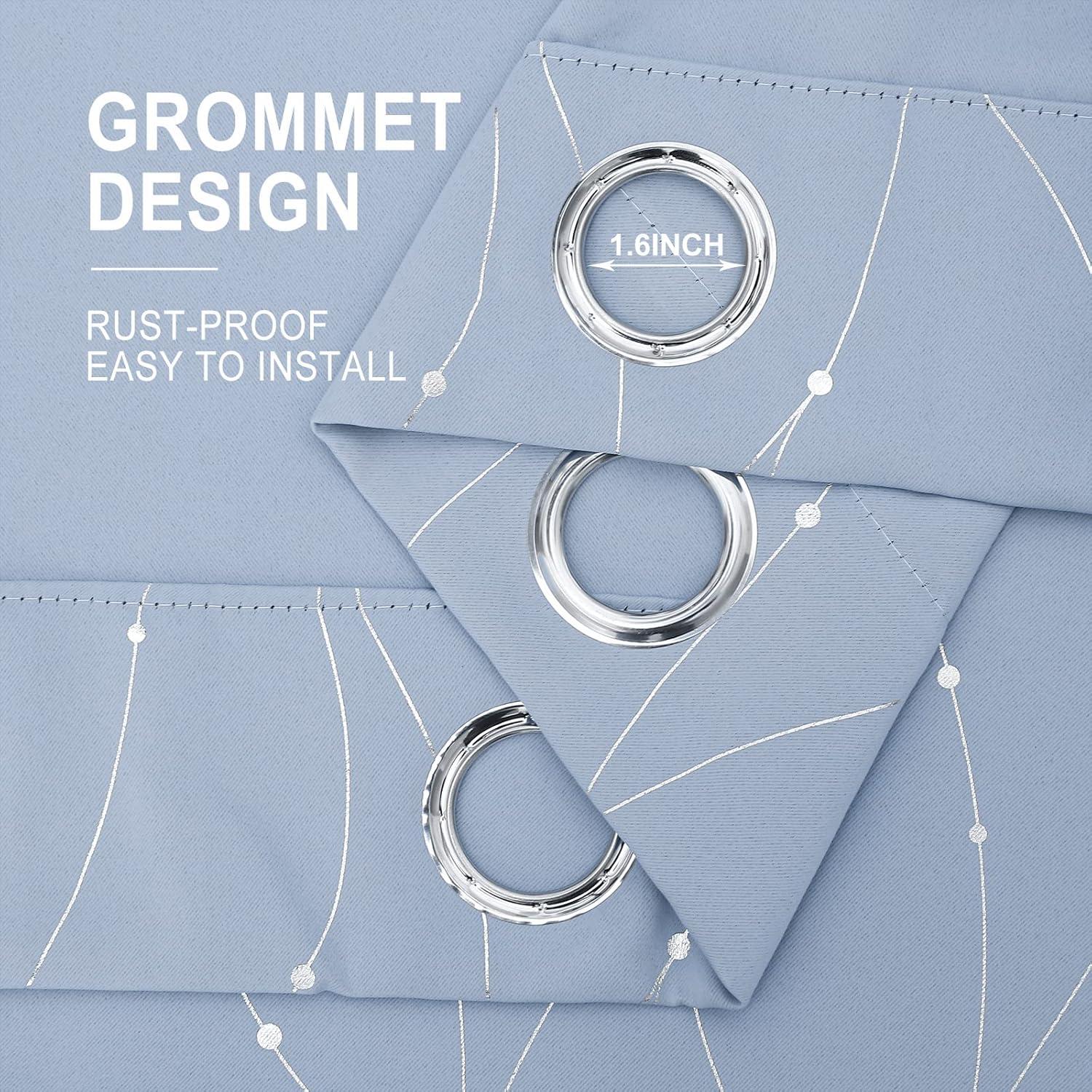 Cortinas Blackout BUHUA 2 Paneles 132x160 cm Azul Bebé