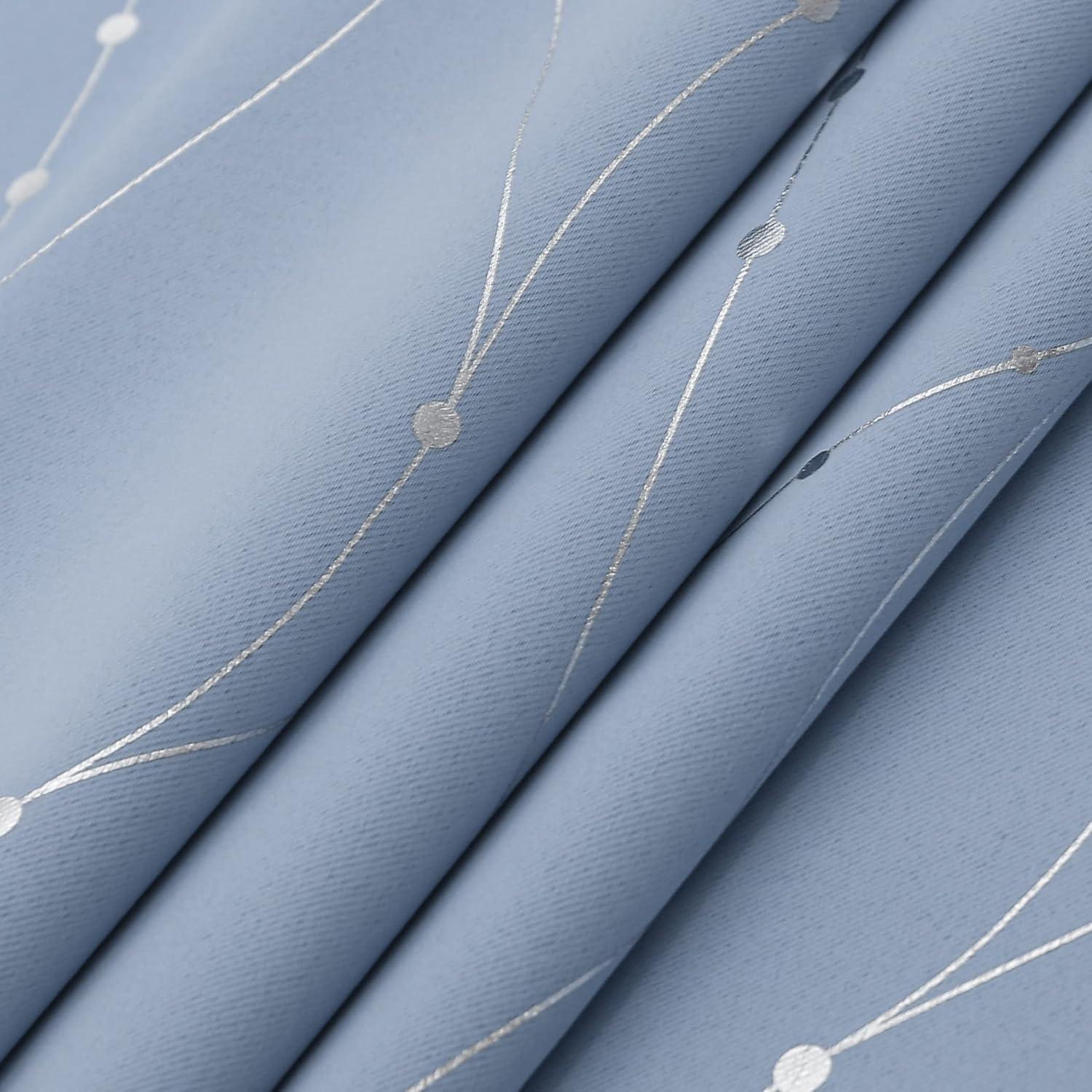 Cortinas Blackout BUHUA 2 Paneles 132x160 cm Azul Bebé