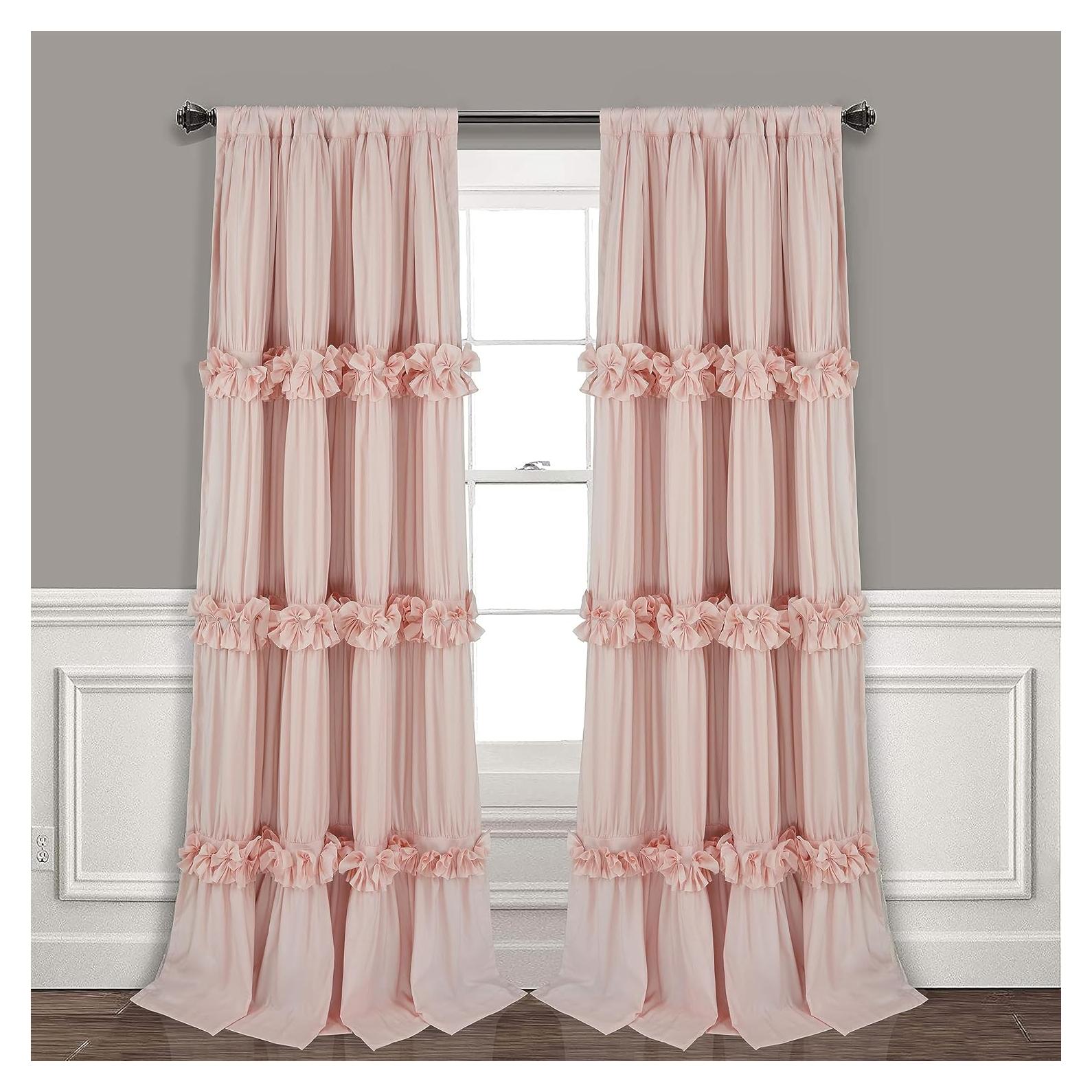 Cortinas Opacas Homechoice Decor 54x84" Rosa Durazno 2 Paneles