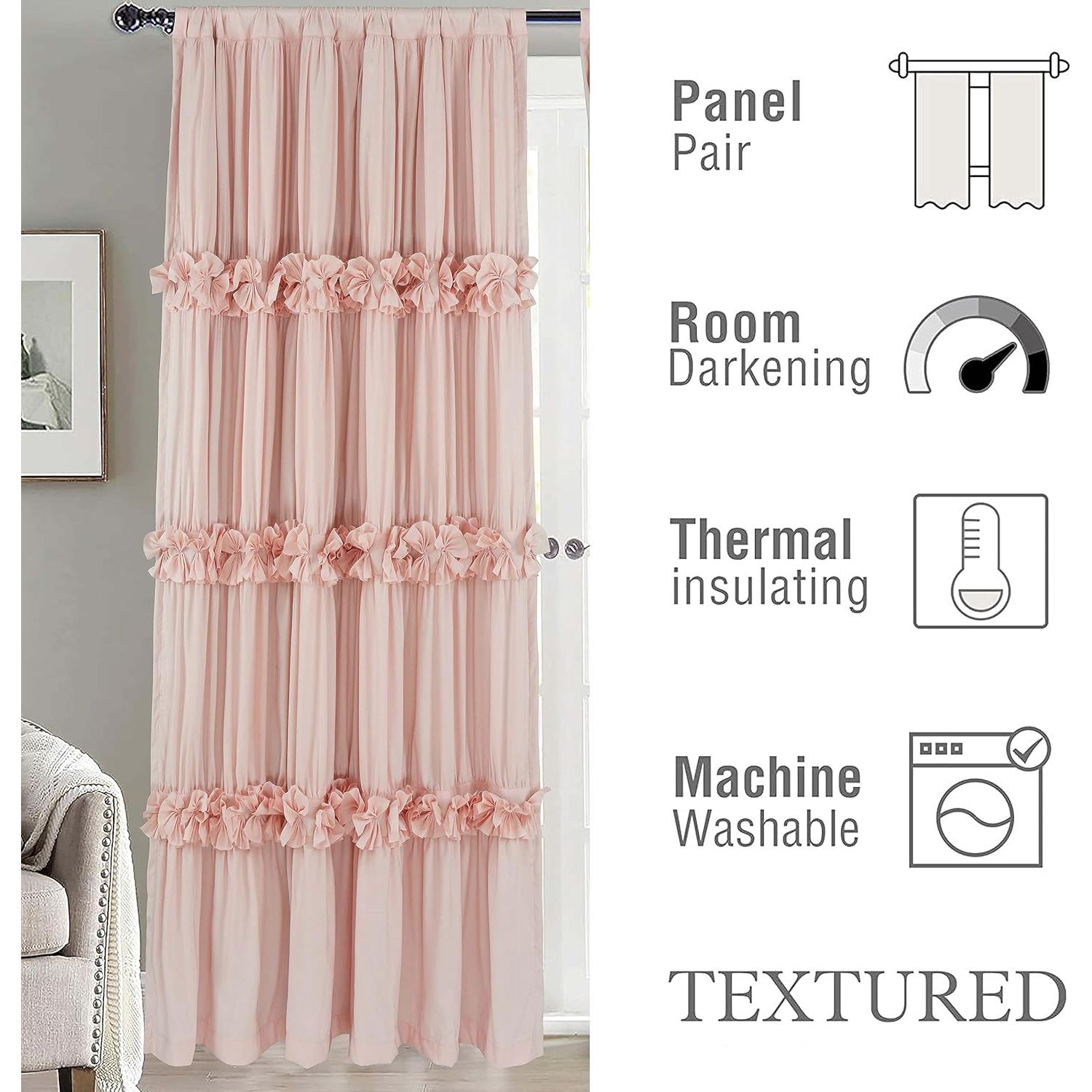 Cortinas Opacas Homechoice Decor 54x84" Rosa Durazno 2 Paneles