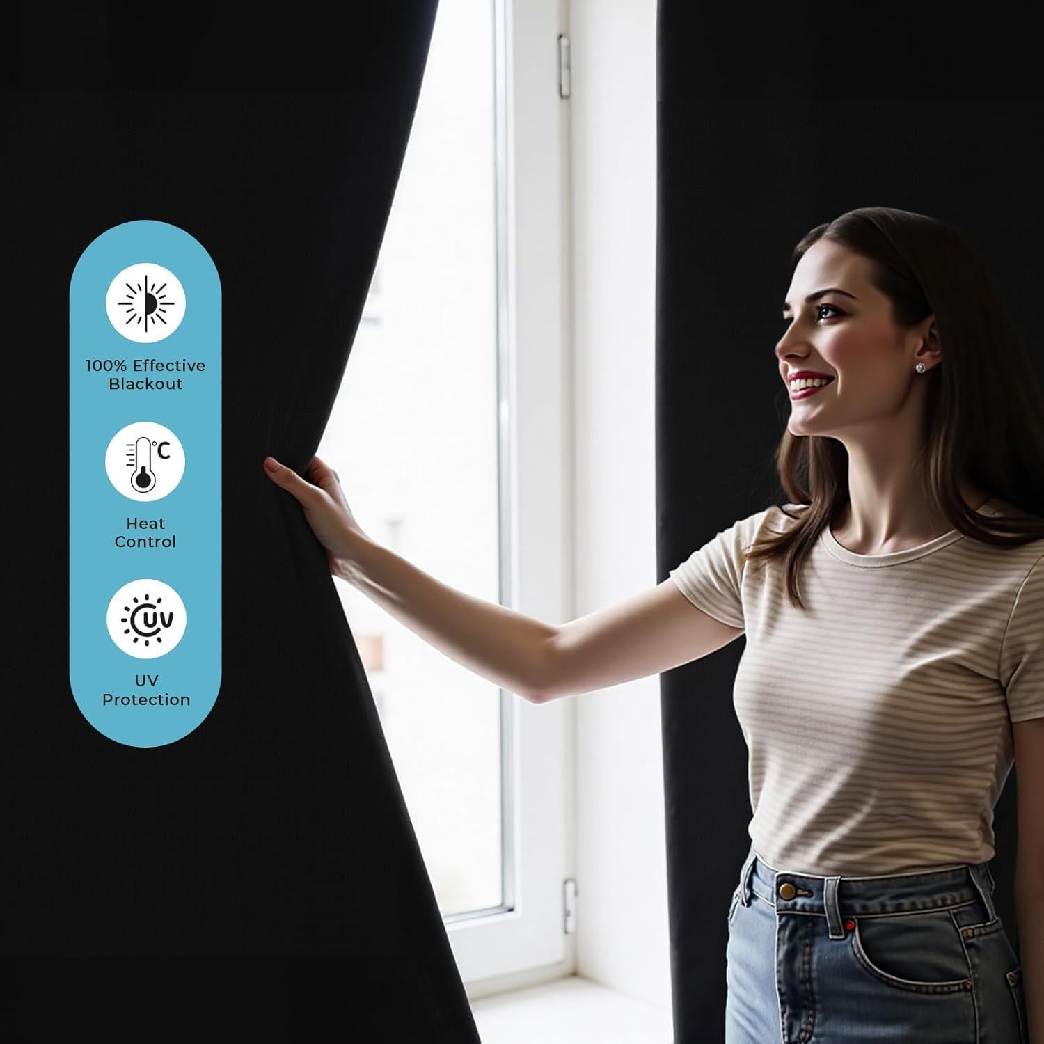 Cortina Oscurecedora Portátil REDRICE 127x145 cm 100% UV