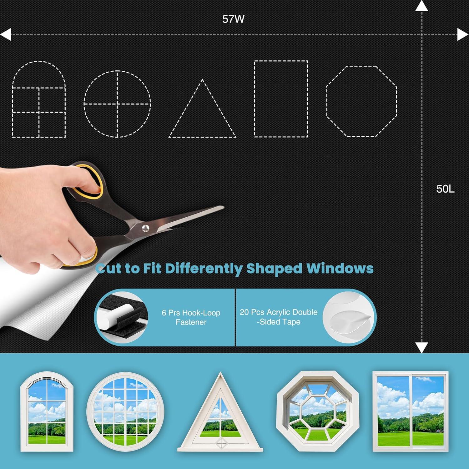 Cortina Oscurecedora Portátil REDRICE 127x145 cm 100% UV