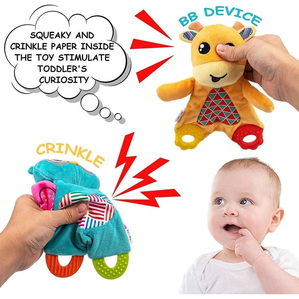 Juguetes Crinkle para Bebé 2 Pcs - Mordedor y Toalla Suave