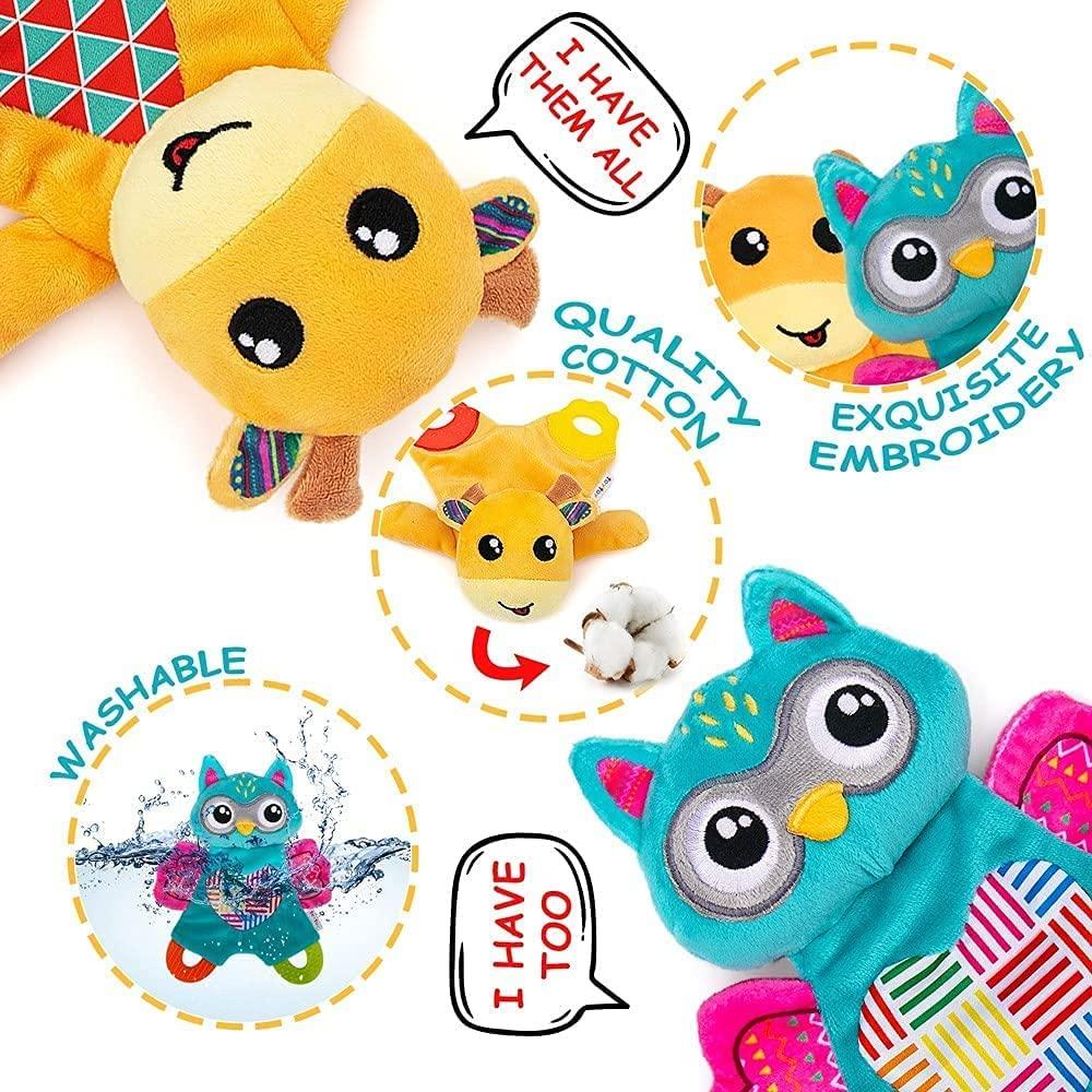 Juguetes Crinkle para Bebé 2 Pcs - Mordedor y Toalla Suave