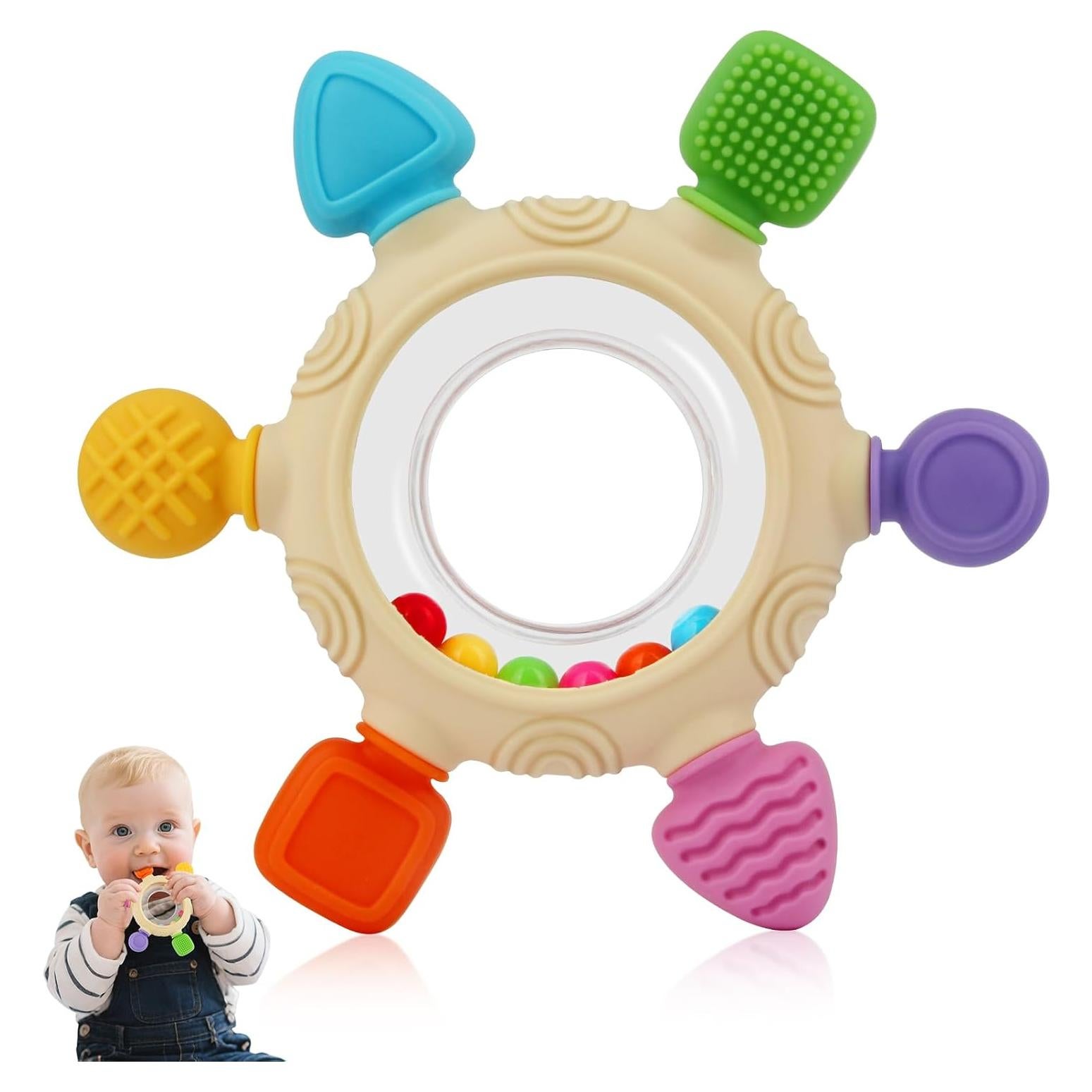 Anillo de Dentición para Bebés 0-24 Meses Silicona BPA Libre