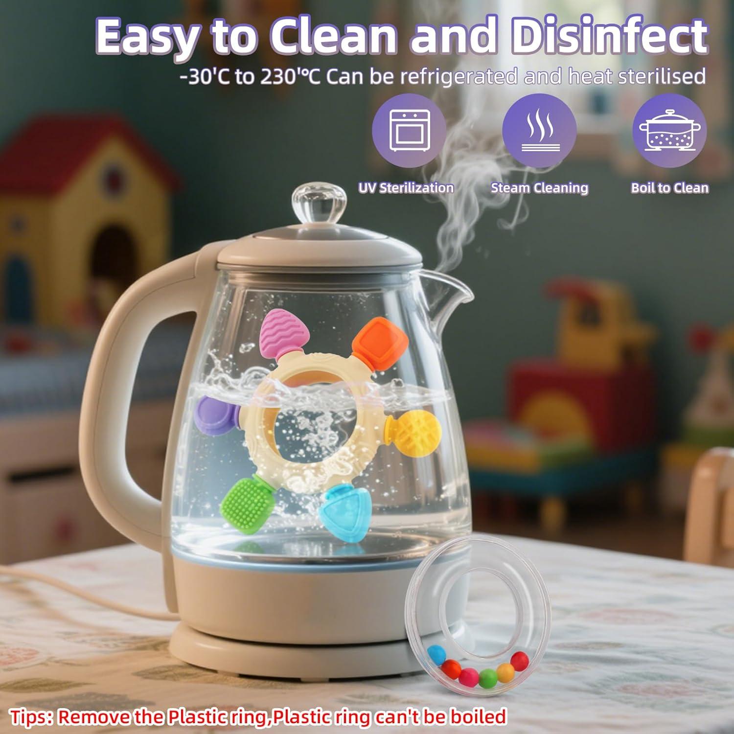 Anillo de Dentición para Bebés 0-24 Meses Silicona BPA Libre