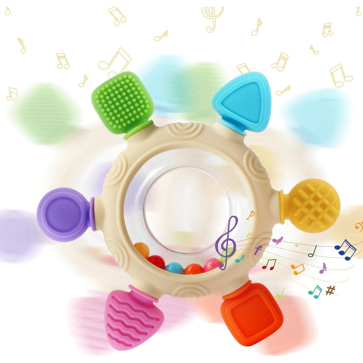 Anillo de Dentición para Bebés 0-24 Meses Silicona BPA Libre