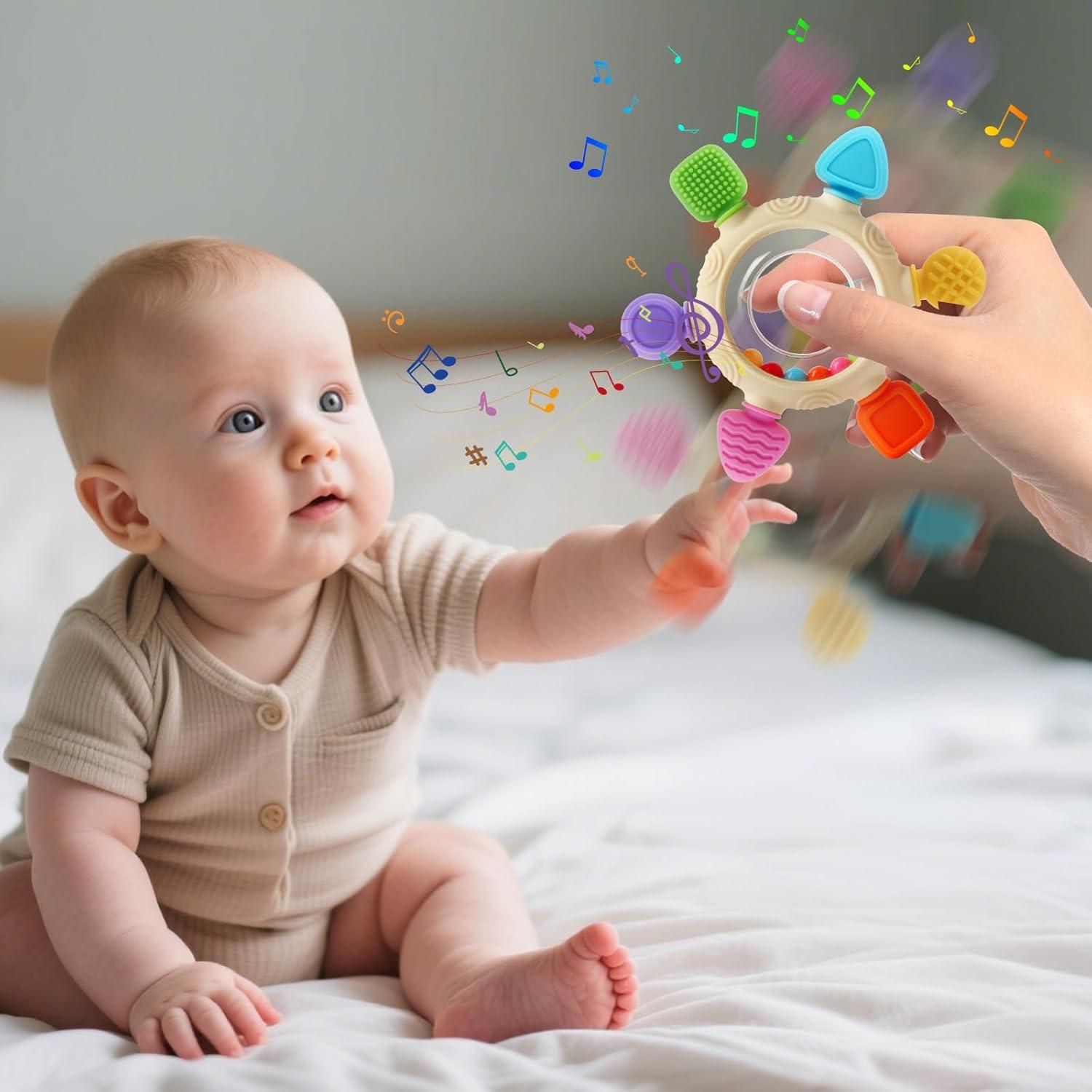 Anillo de Dentición para Bebés 0-24 Meses Silicona BPA Libre