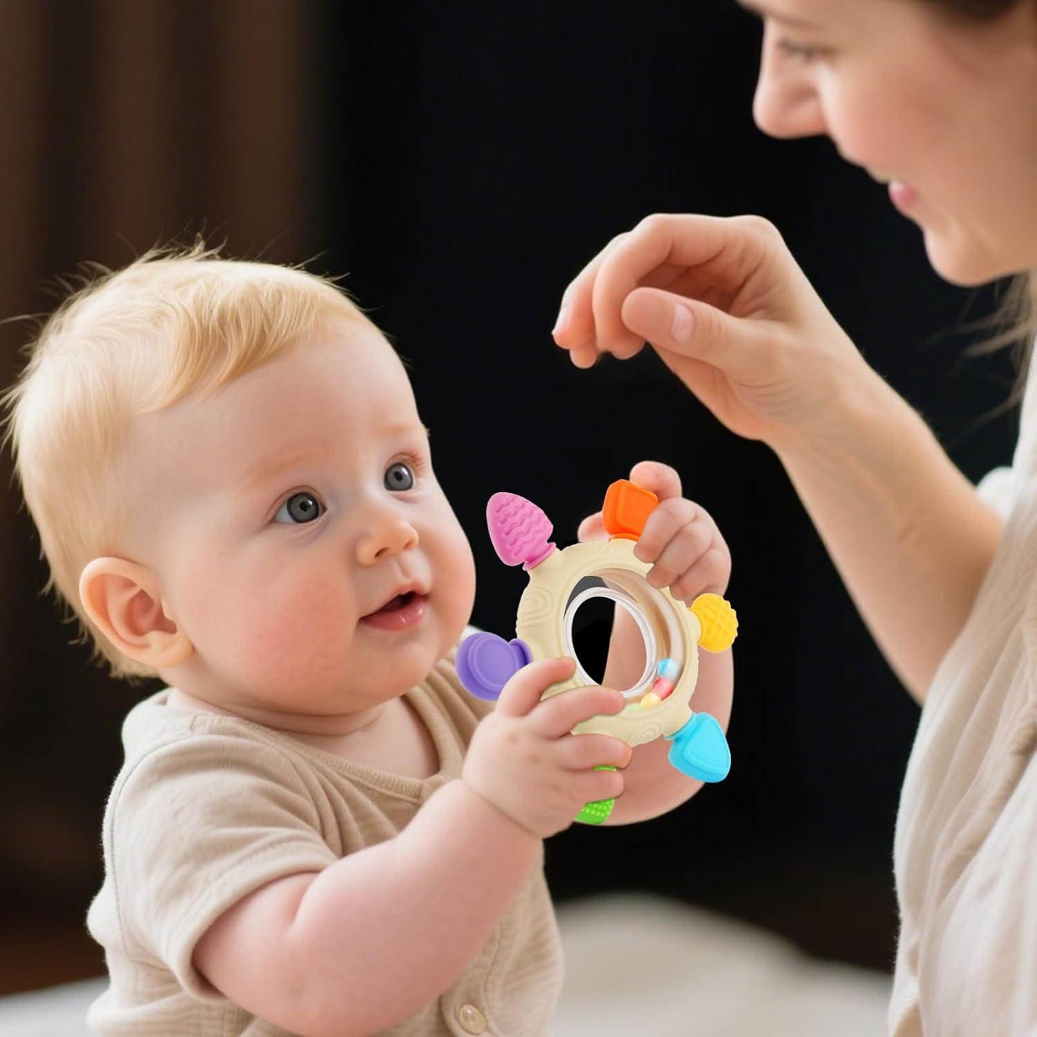 Anillo de Dentición para Bebés 0-24 Meses Silicona BPA Libre