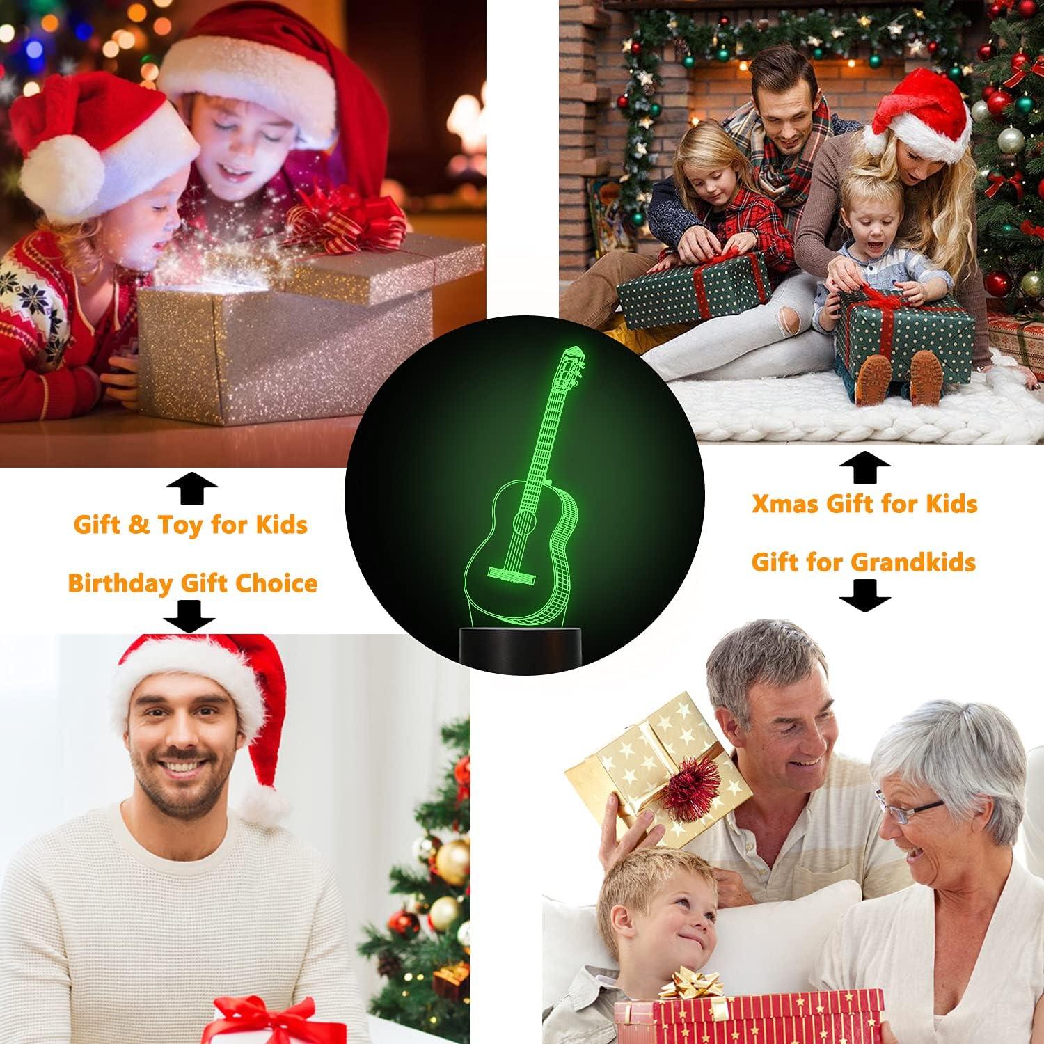 Luz Nocturna 3D FULLOSUN Guitarra con Control Remoto 16 Colores