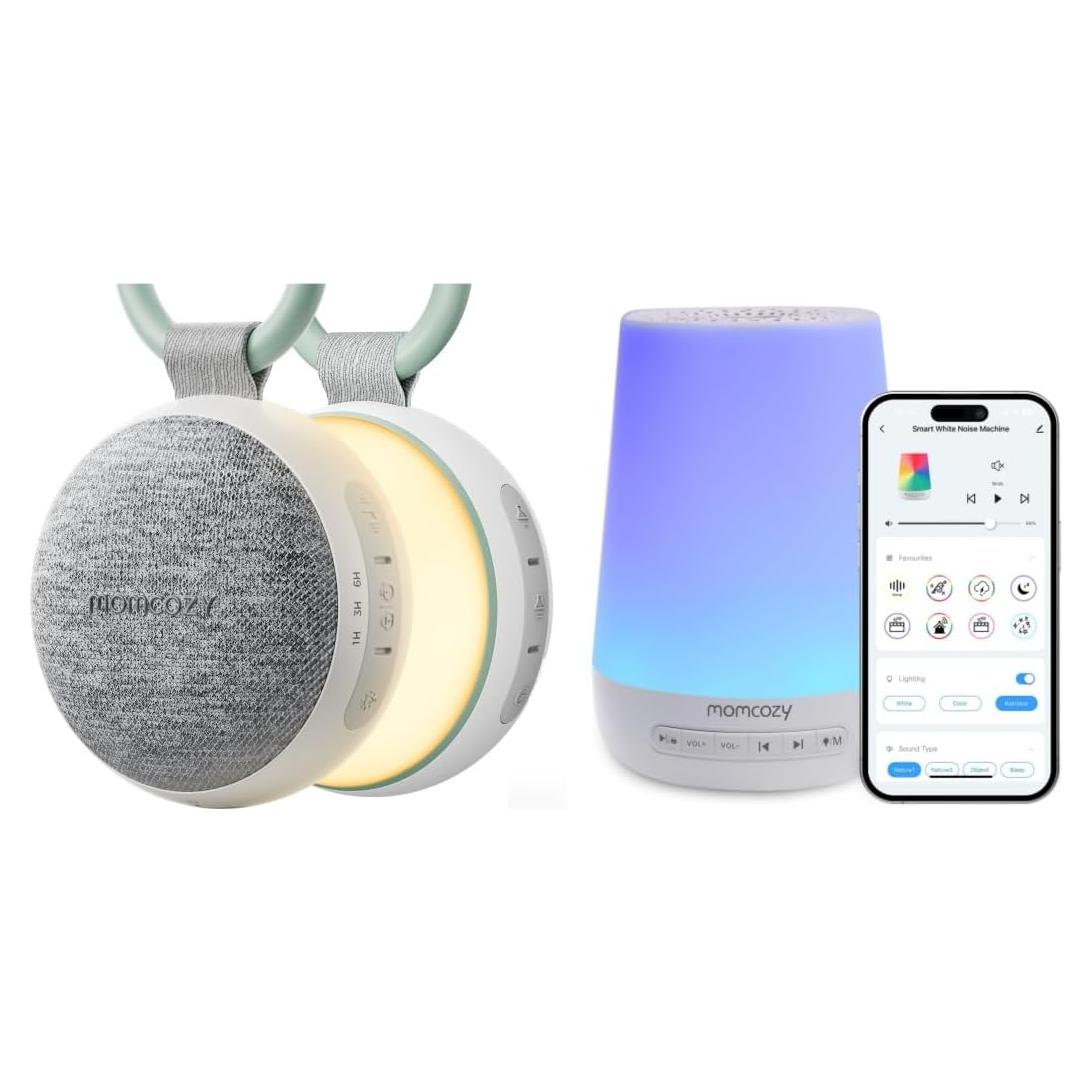 Máquina de Sonido Portátil Momcozy con Luz Nocturna y Bluetooth
