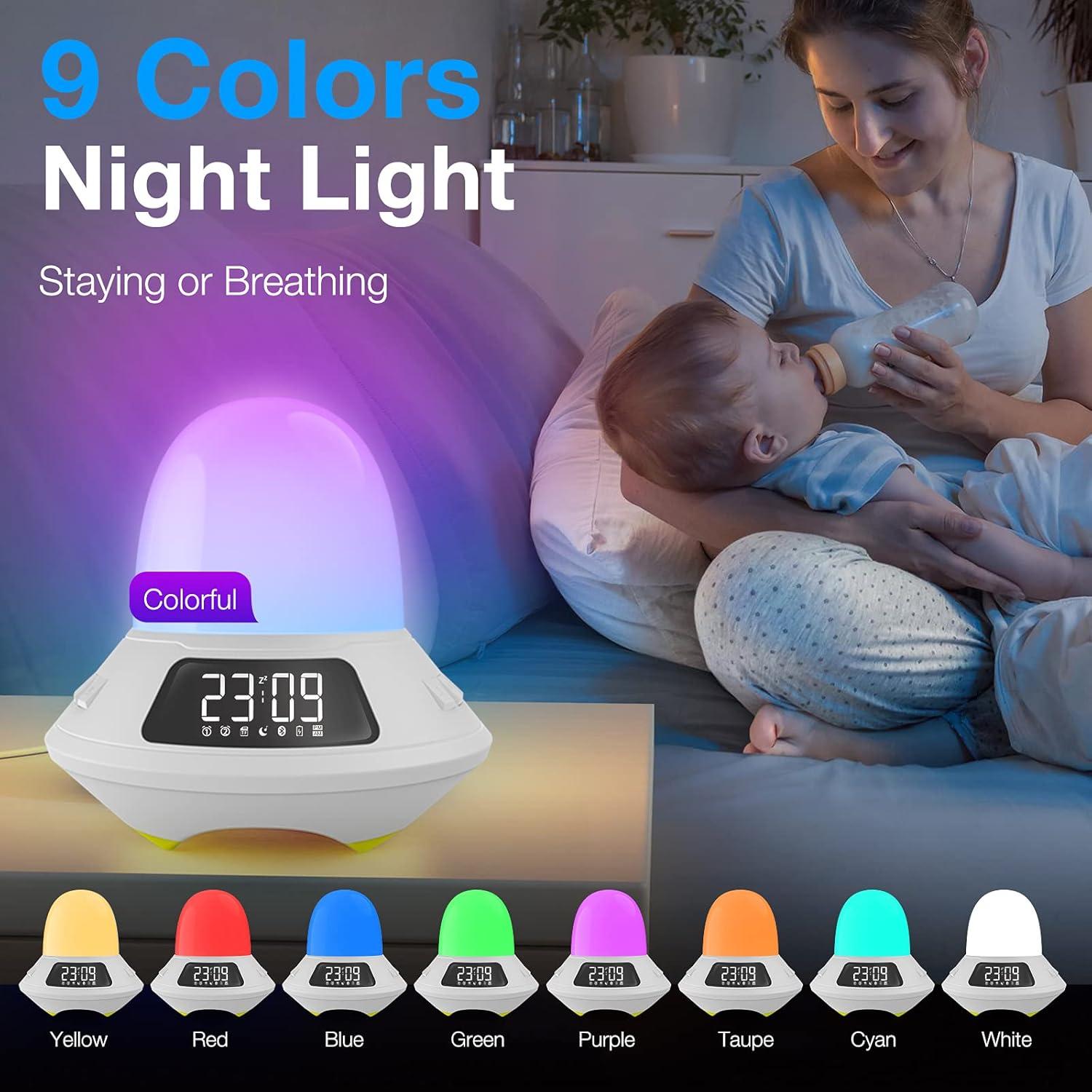 Máquina de Ruido Blanco Deerdance con Luz Nocturna y Bluetooth