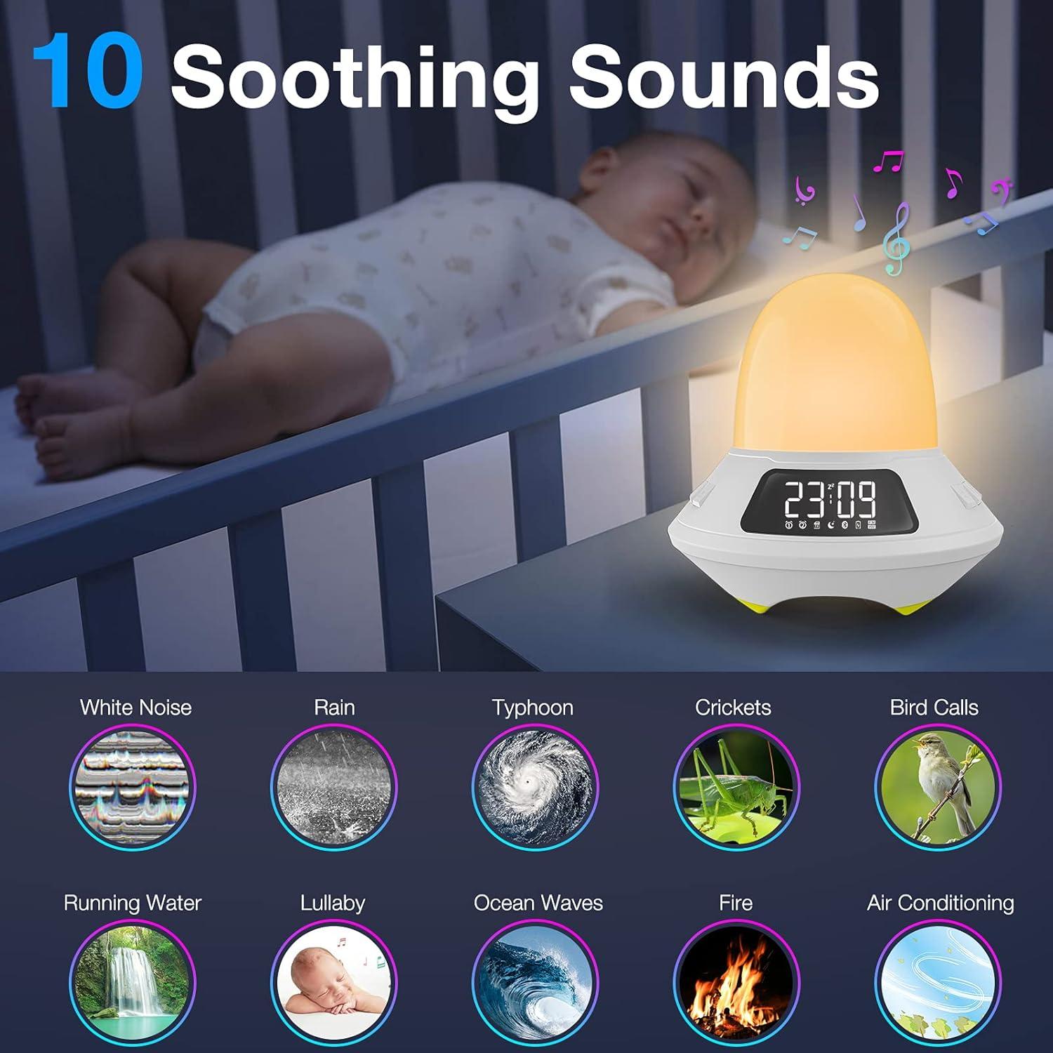 Máquina de Ruido Blanco Deerdance con Luz Nocturna y Bluetooth