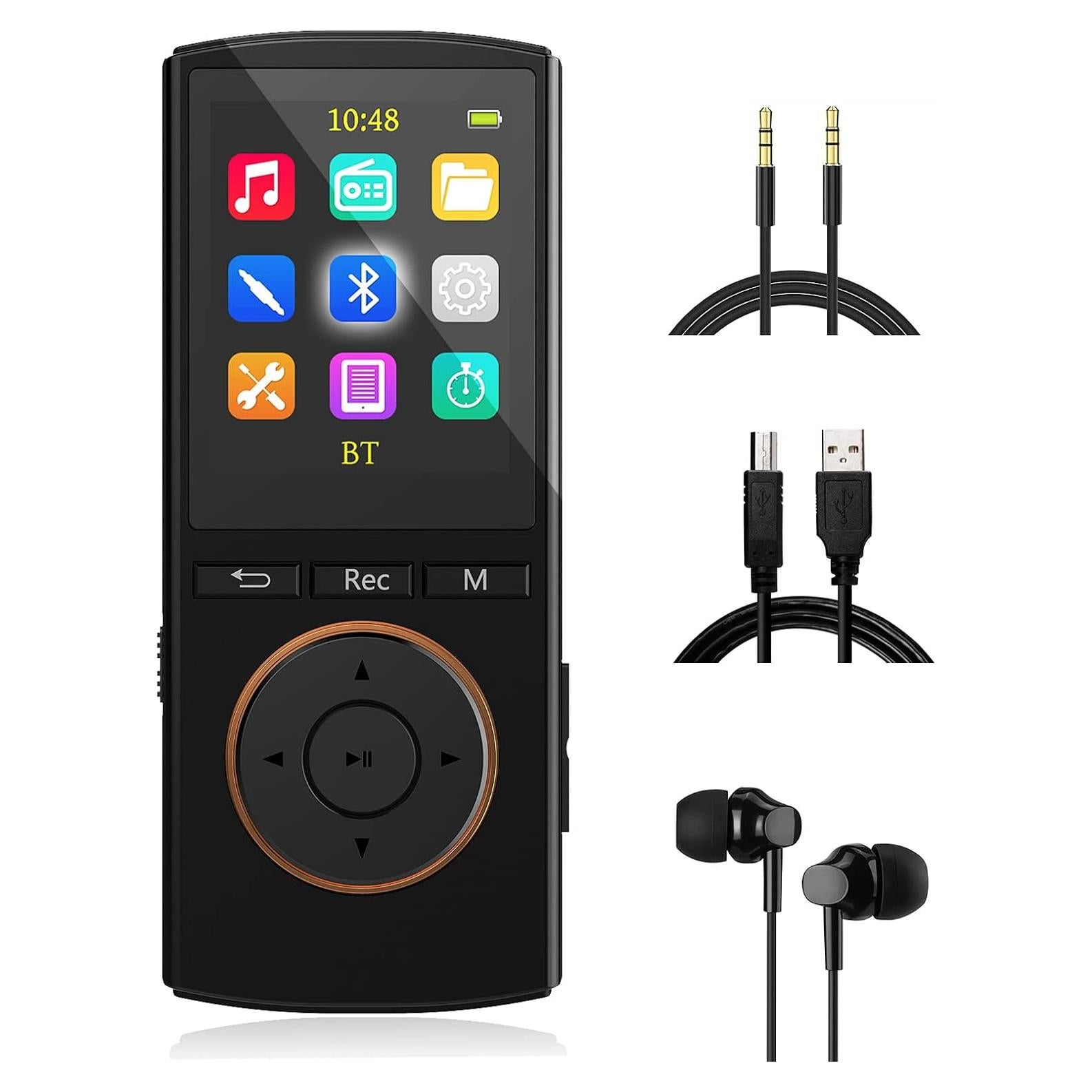 Reproductor MP3 MusRun Q8 64GB Bluetooth HiFi Deporte Negro