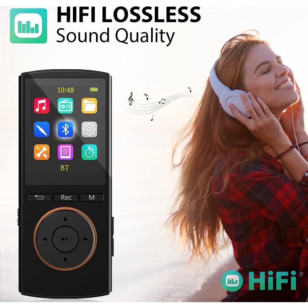 Reproductor MP3 MusRun Q8 64GB Bluetooth HiFi Deporte Negro