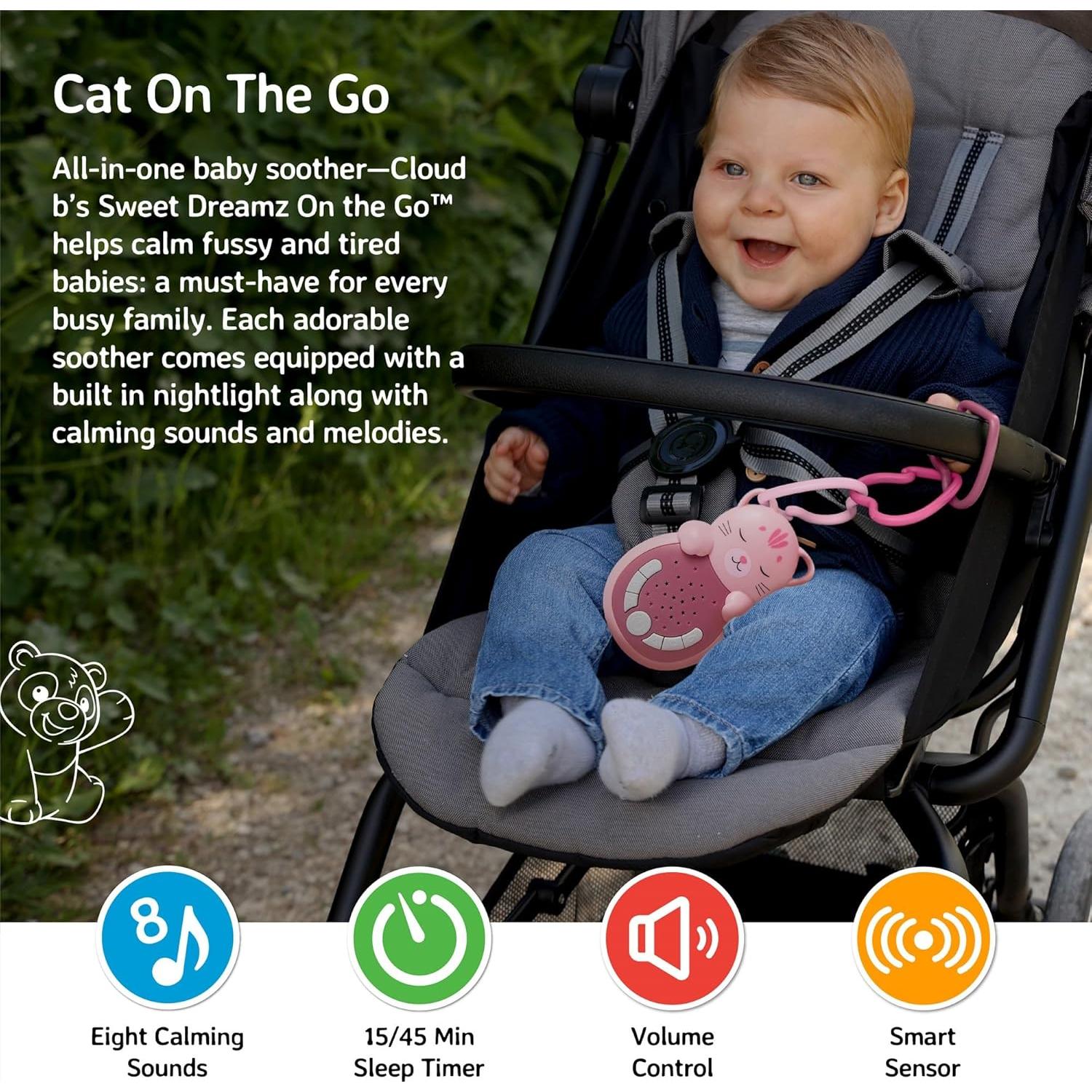 Calmante para Bebés Cloud b Sweet Dreamz Gato con Luz y Sonidos