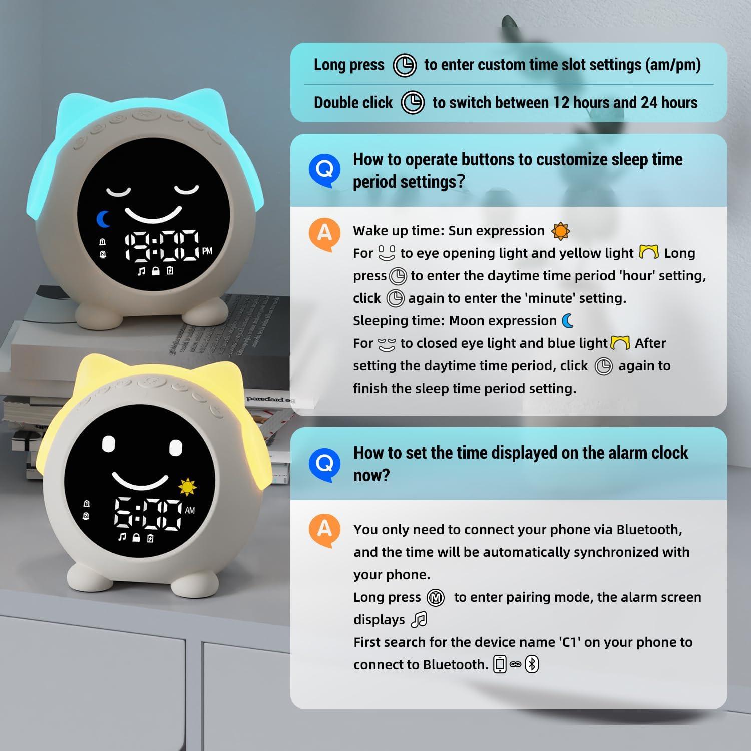 Reloj Despertador Infantil MRSCOZ TCR002 con Luz Nocturna