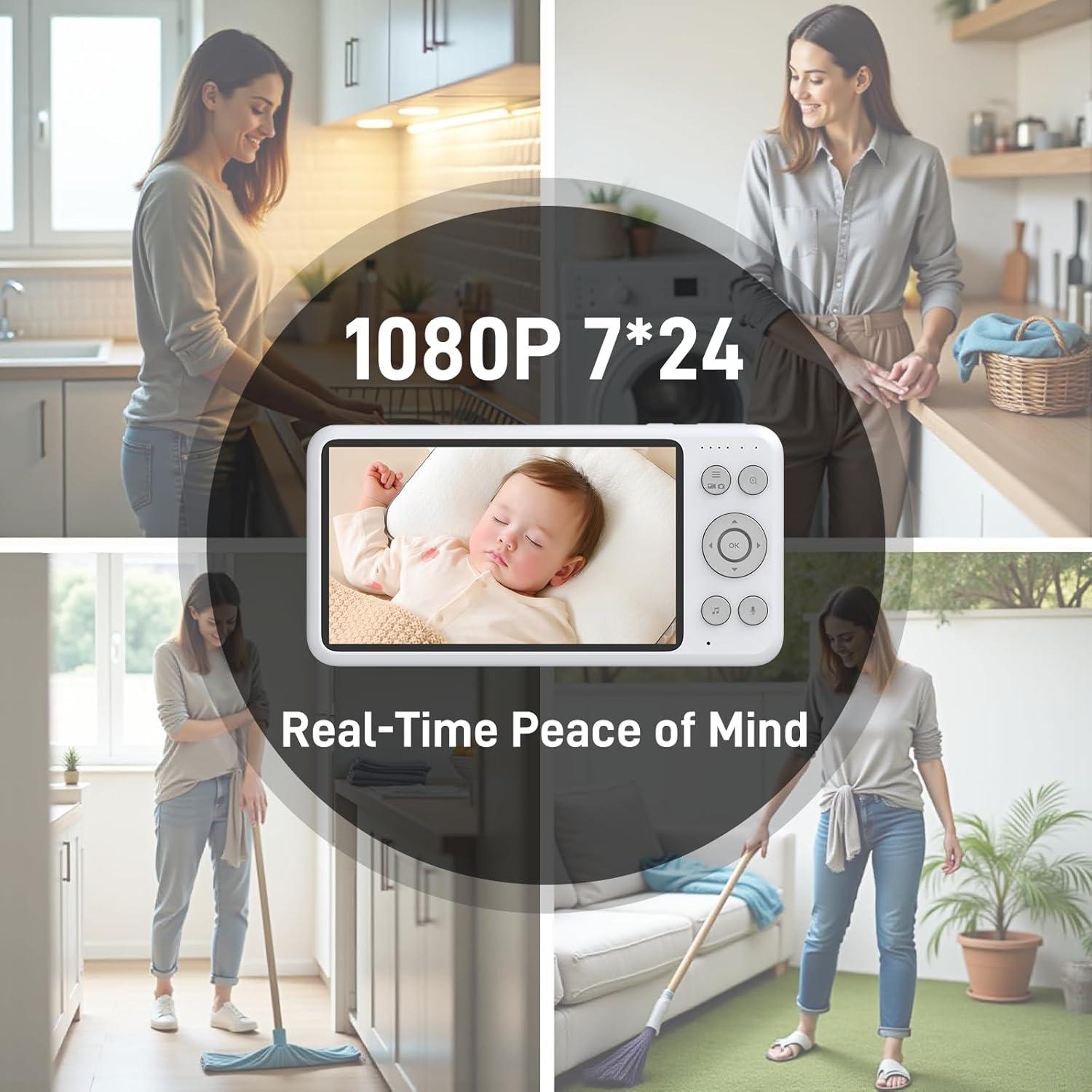 Monitor de Bebé HD NEWQ NQ-BM-01 1080P Sin WiFi 5.5"