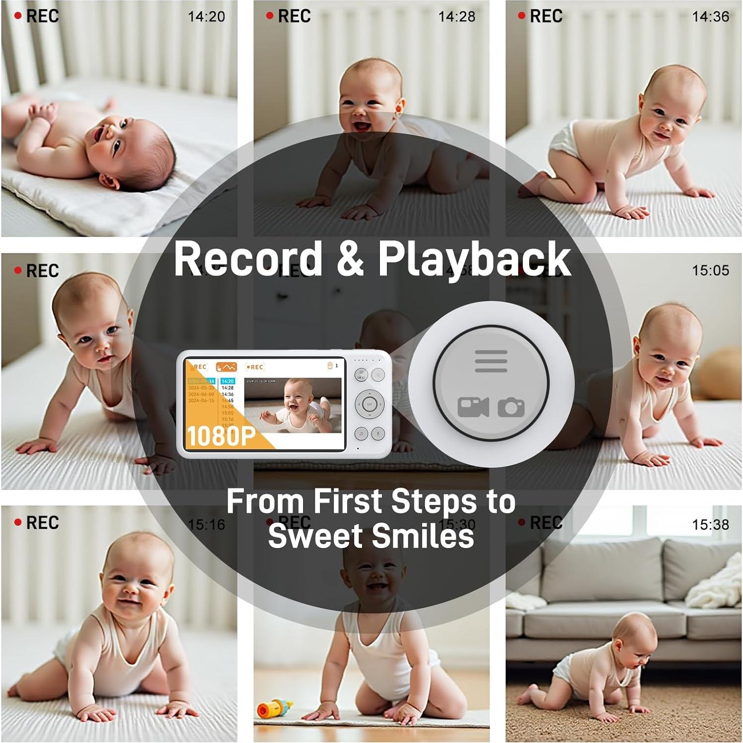 Monitor de Bebé HD NEWQ NQ-BM-01 1080P Sin WiFi 5.5"